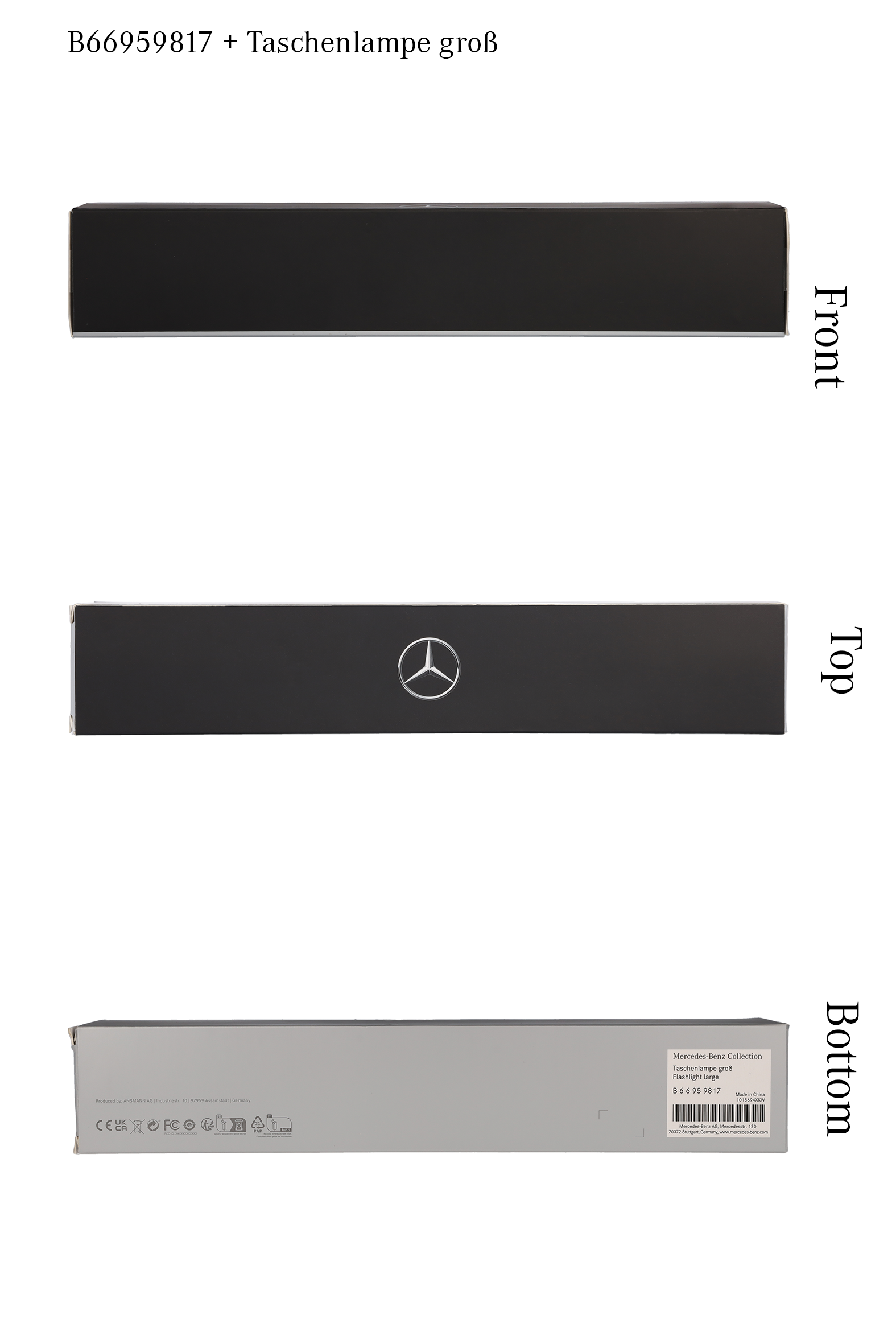 Led-zaklamp, groot - zwart, aluminium, Ansmann
