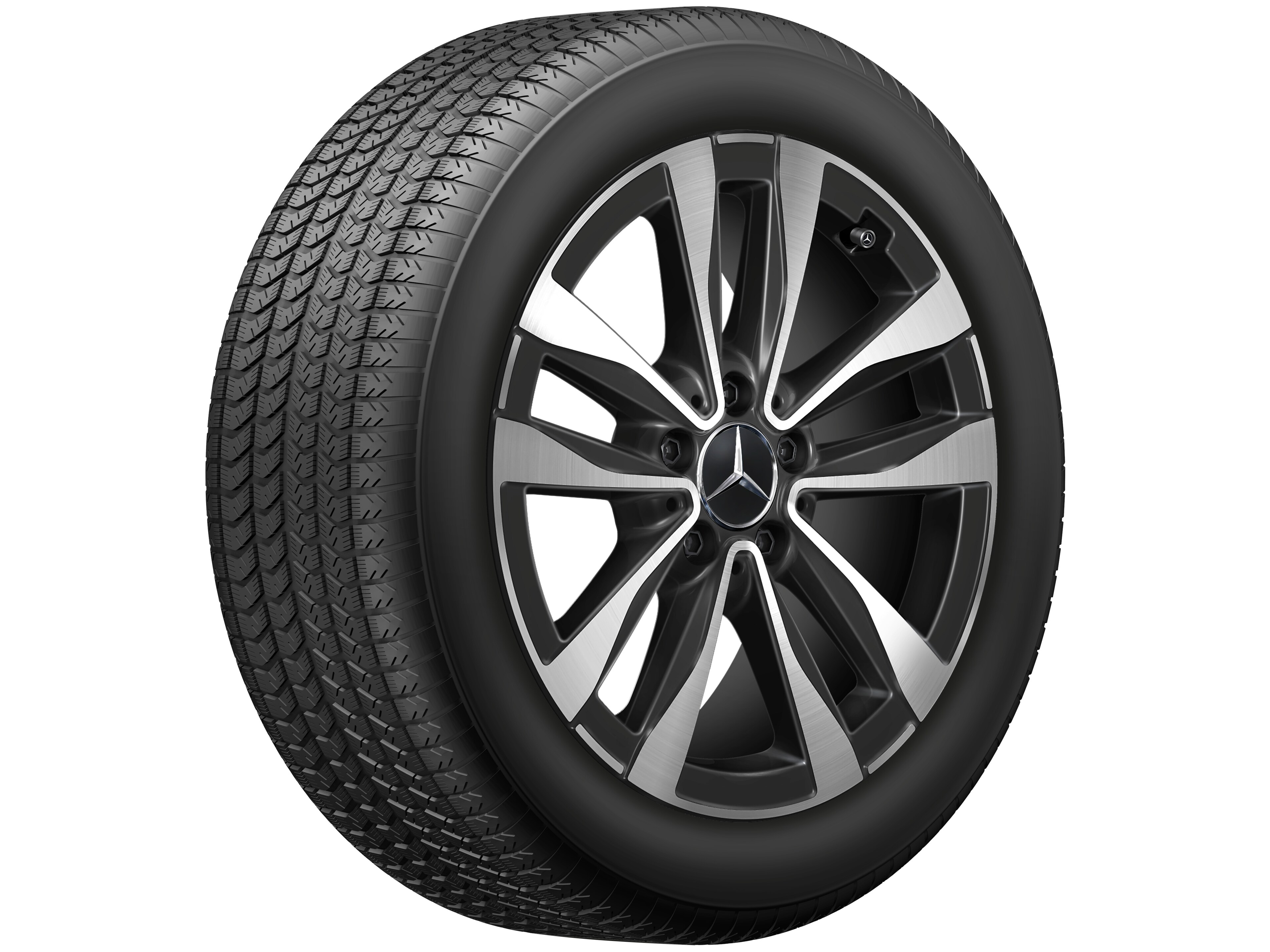 Vijf-dubbelspaaks wiel, Aero, 43,2 cm (17 inch), glanzend gepolijst - 8 J x 17 ET 49,5, zwart, glanzend gepolijst