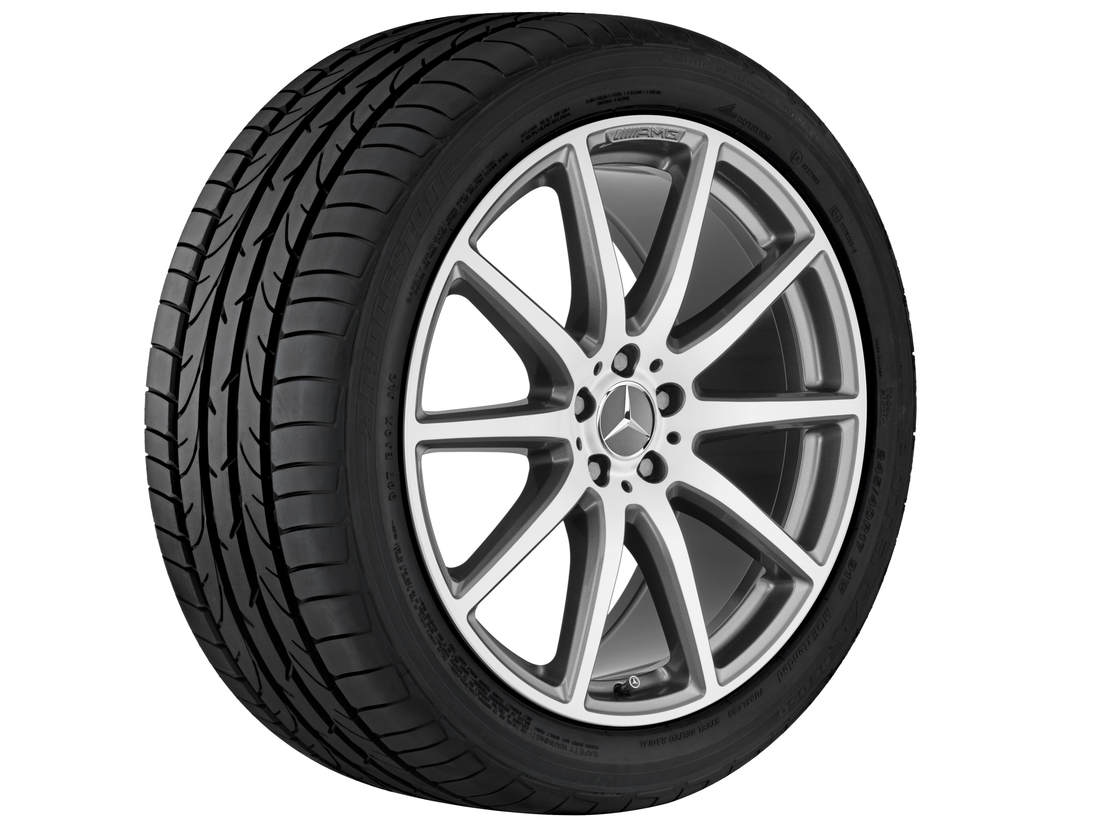 Tienspaaks AMG-wiel, 53,3 cm (21 inch) - 11,5 J x 21 ET 42, titaniumgrijs, glanzend gepolijst