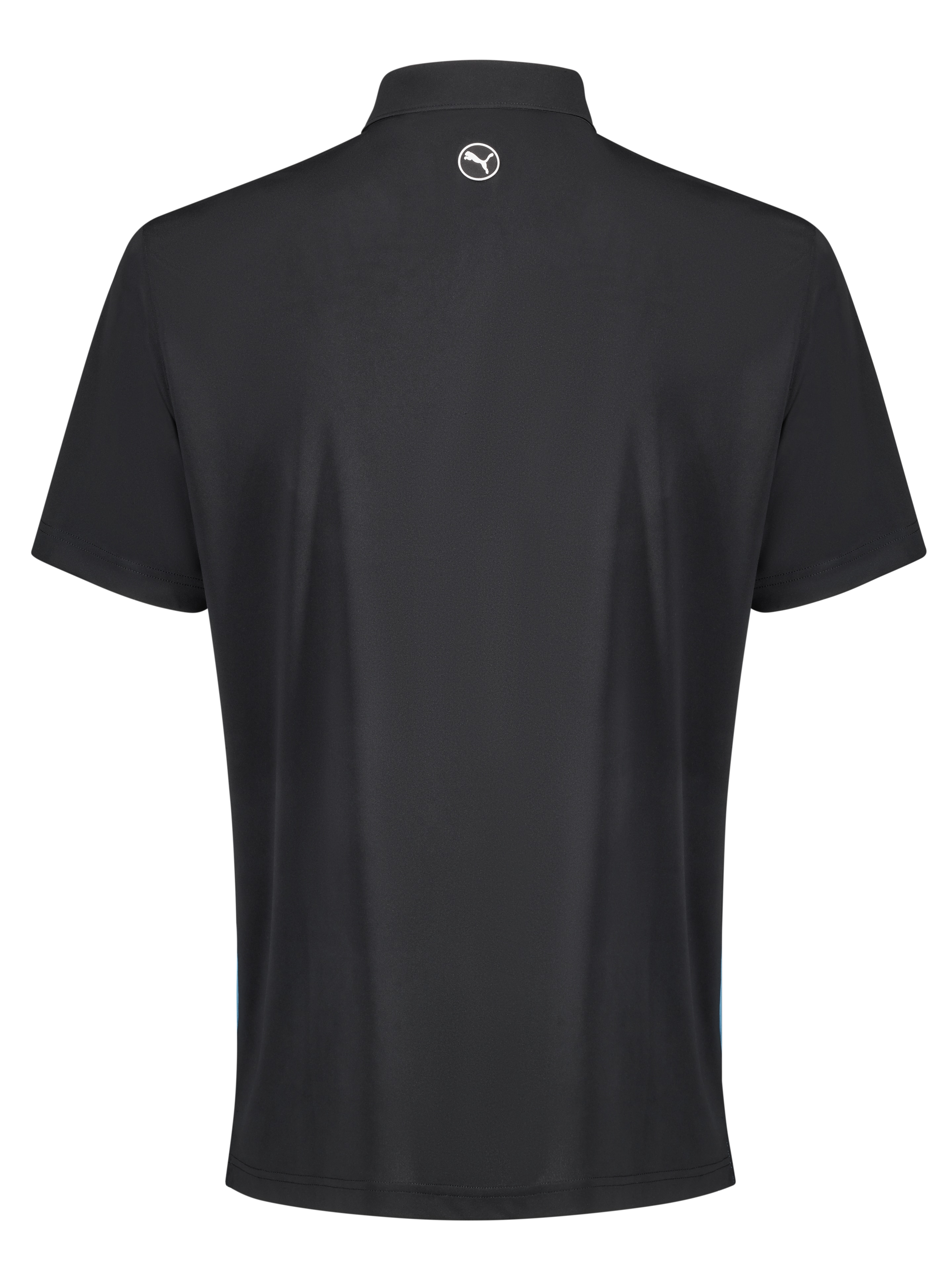 Golfpoloshirt heren, Pure Colorblock - black / Aqua Blue / white, S