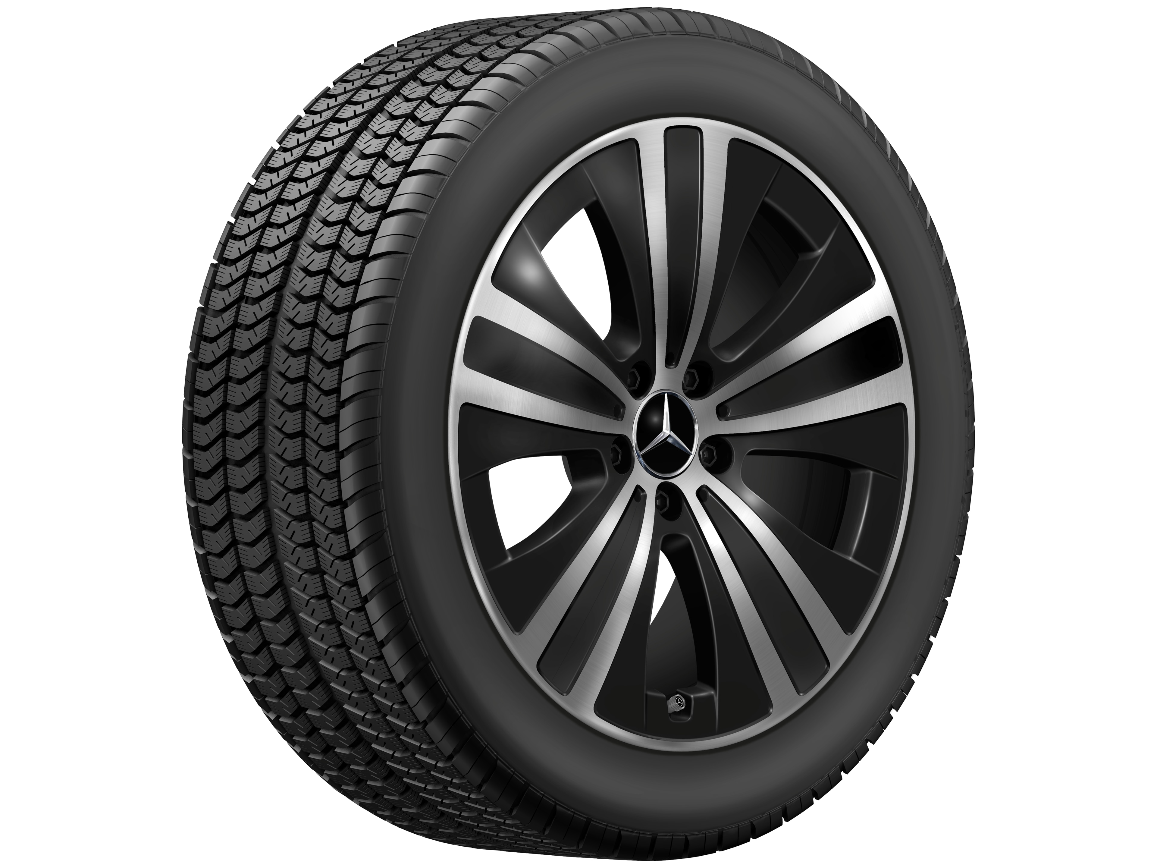 5-spaaks wiel, 48,3 cm (19 inch) - 8,5 J x 19 ET 47,5, zwart, glanzend gepolijst