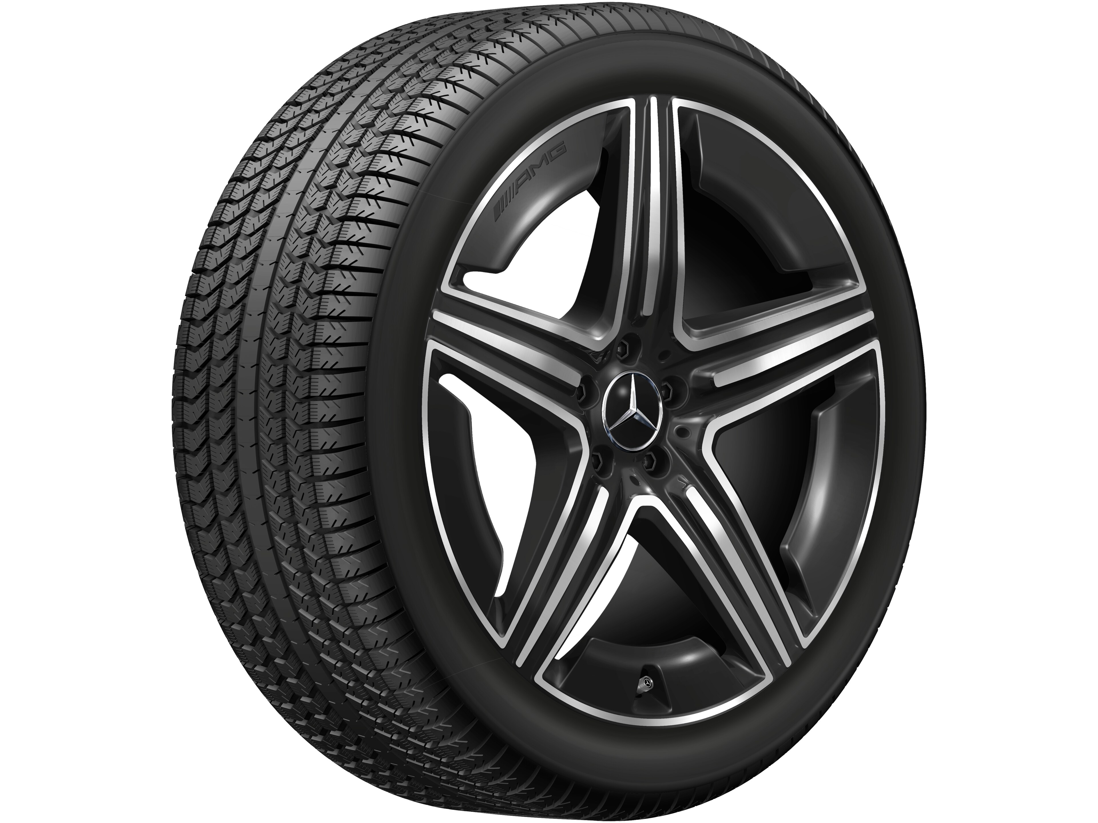Vijf-dubbelspaaks AMG-wiel, 53,3 cm (21 inch) - 11 J x 21 ET 49, zwart, glanzend gepolijst