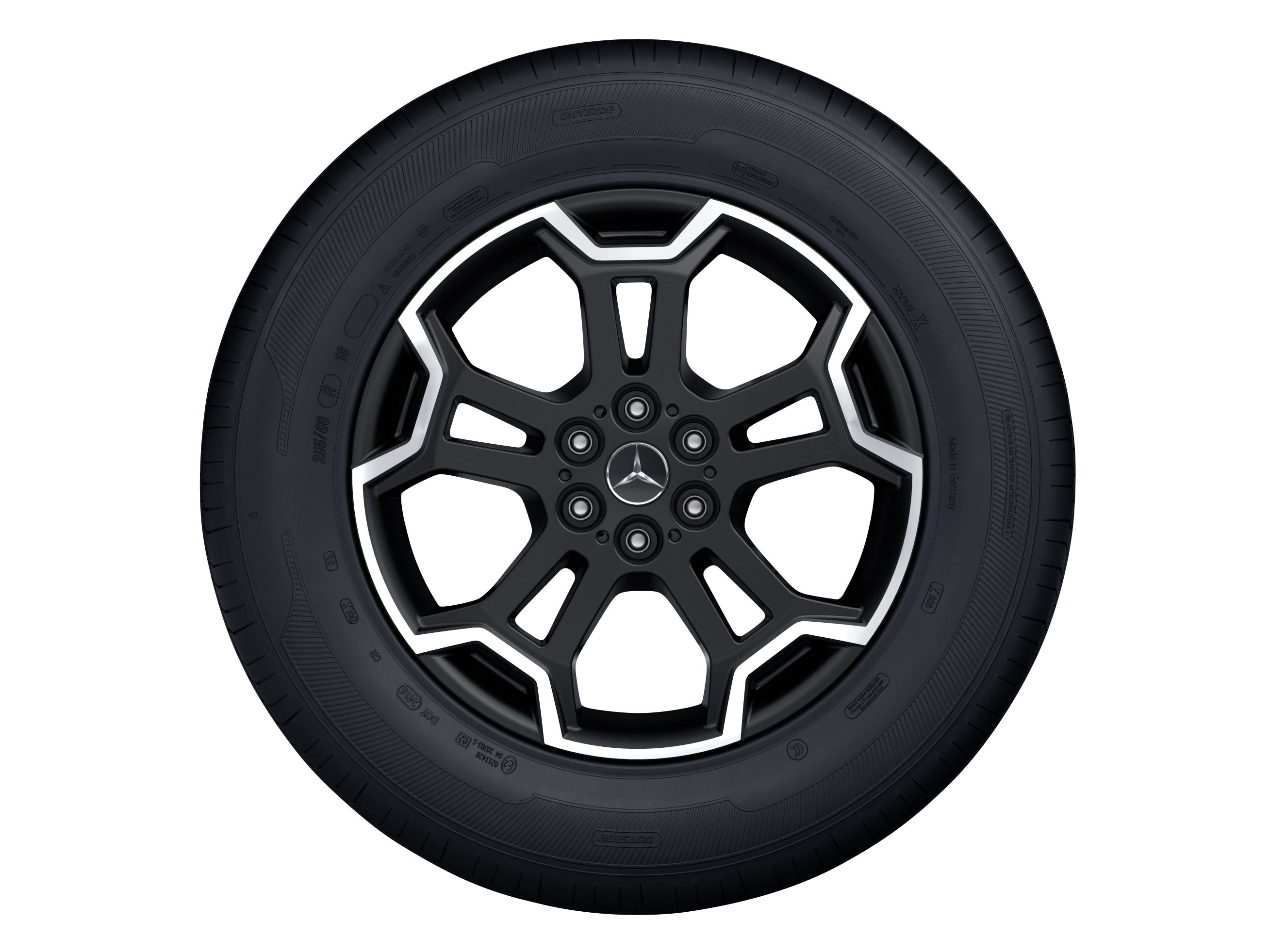 Vijf-dubbelspaaks wiel, 45,7 cm (18 inch) - 7,5 J x 18 ET 50, zwart, glanzend gepolijst