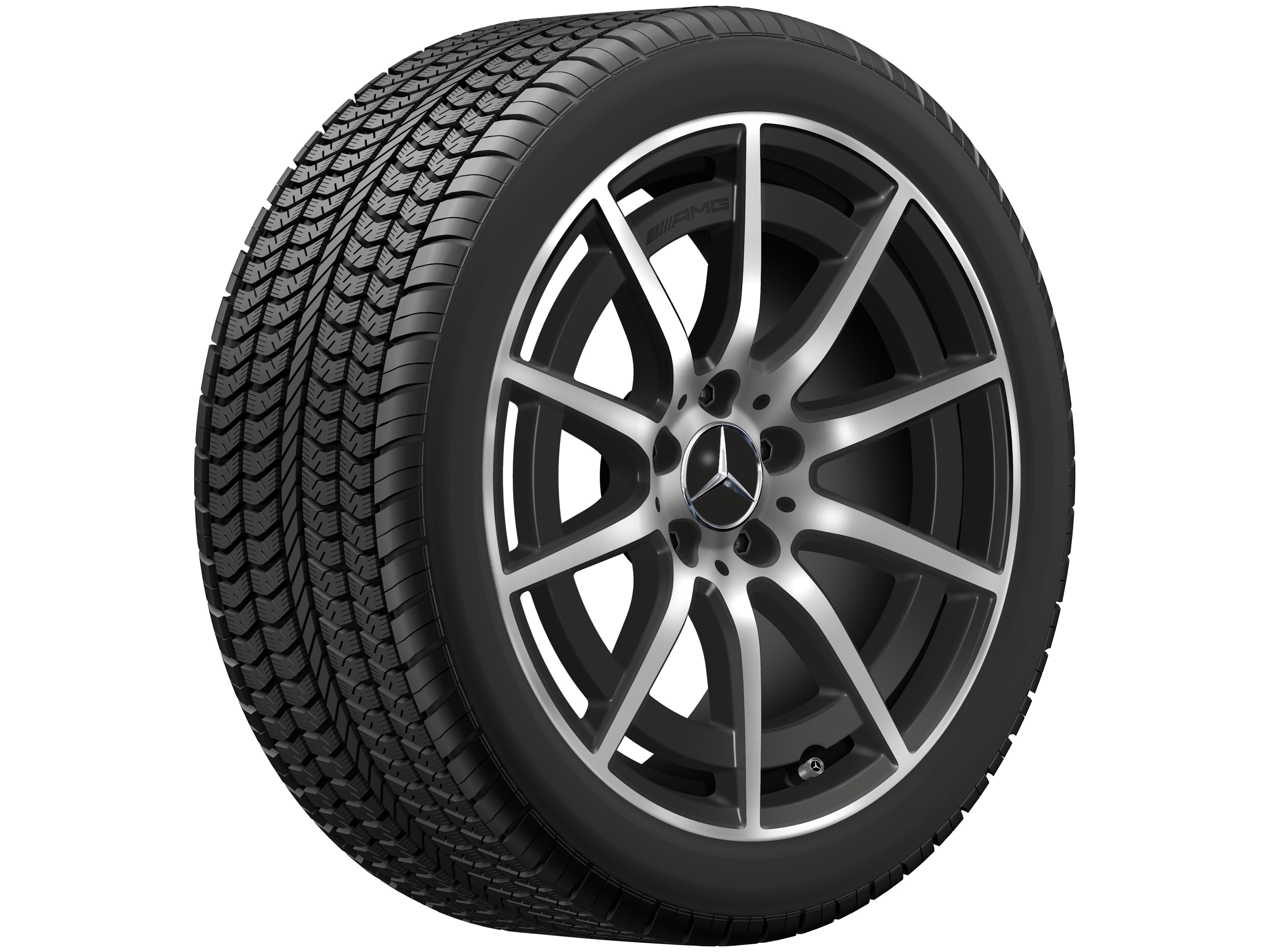 Tienspaaks AMG-wiel, 45,7 cm (18 inch) - 8,5 J x 18 ET 46, Matzwart, glanzend gepolijst