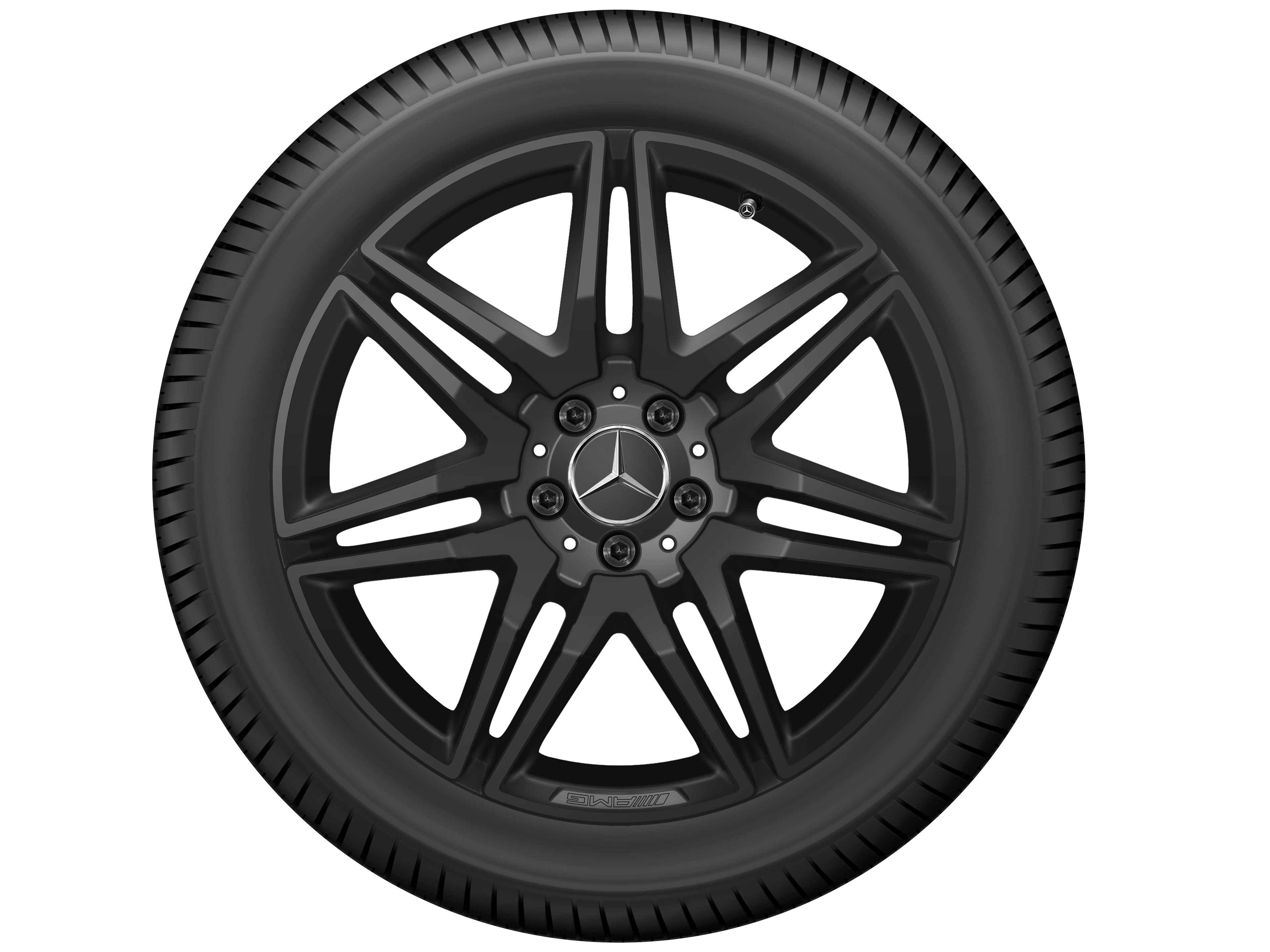 Zeven-dubbelspaaks AMG-wiel, 48,3 cm (19 inch) - 8 J x 19 ET 52, zwart, glanzend