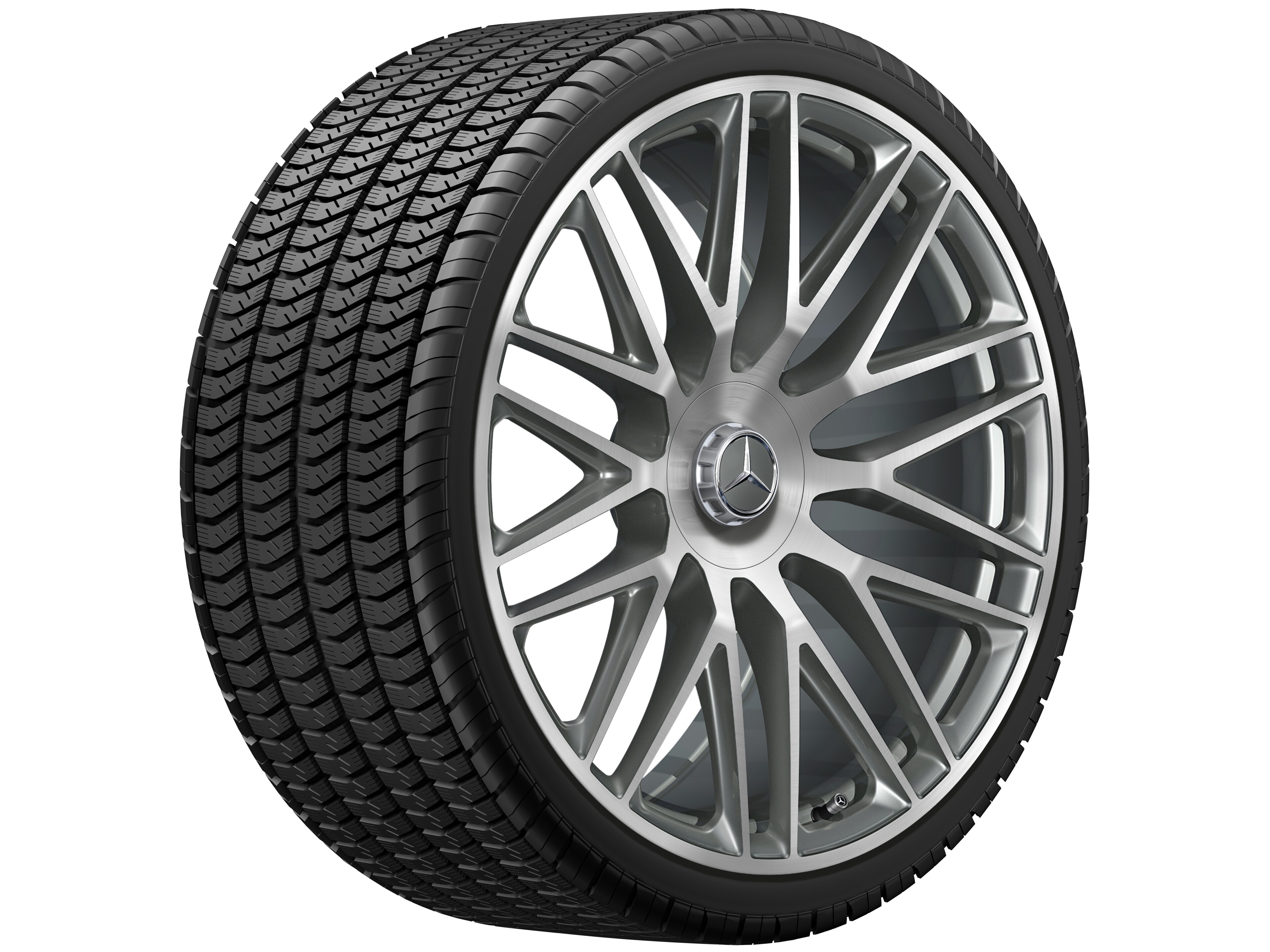 Multispaaks gesmede AMG-velg, 58,4 cm (23 inch) - 11,5 J x 23 ET 47, titaniumgrijs, glanzend gepolijst
