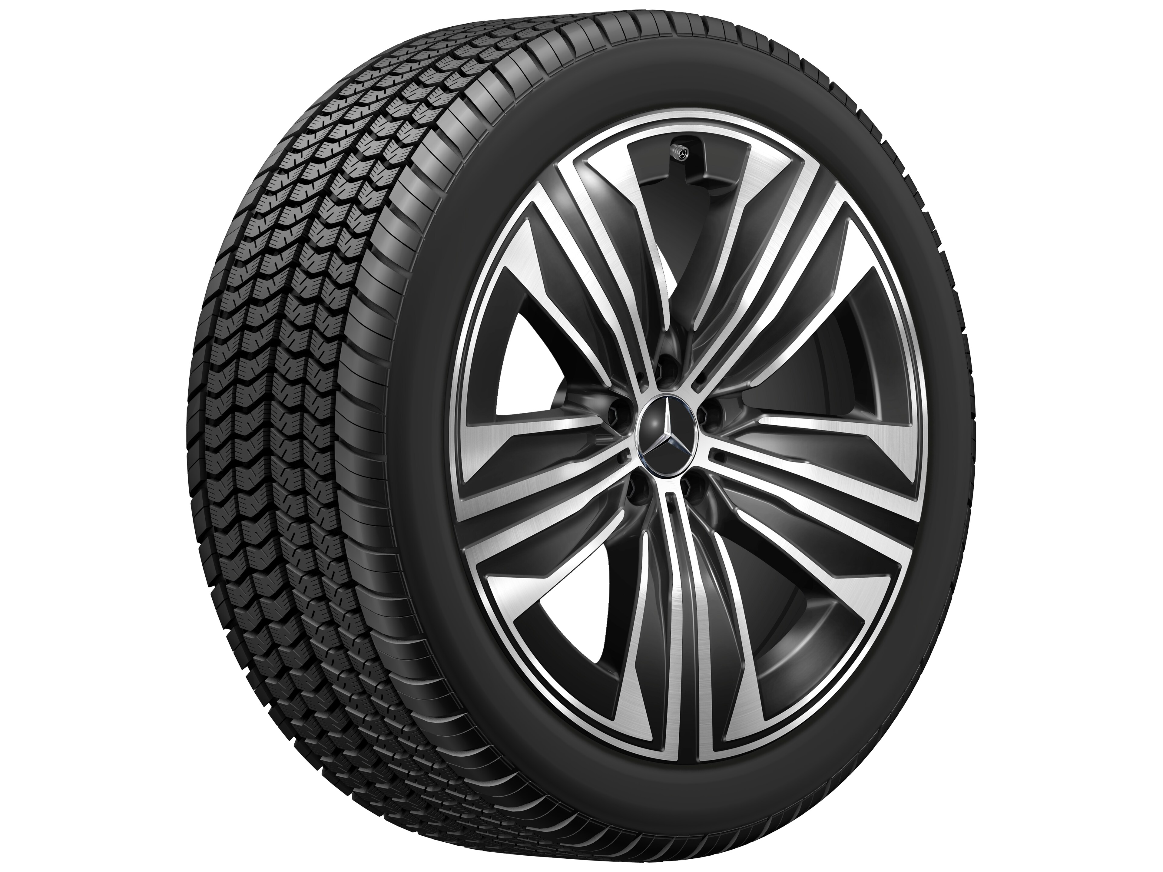5-spaaks wiel, Aero, 53,3 cm (21 inch), glanzend gepolijst - 9,5 J x 21 ET 30,1, zwart, glanzend gepolijst