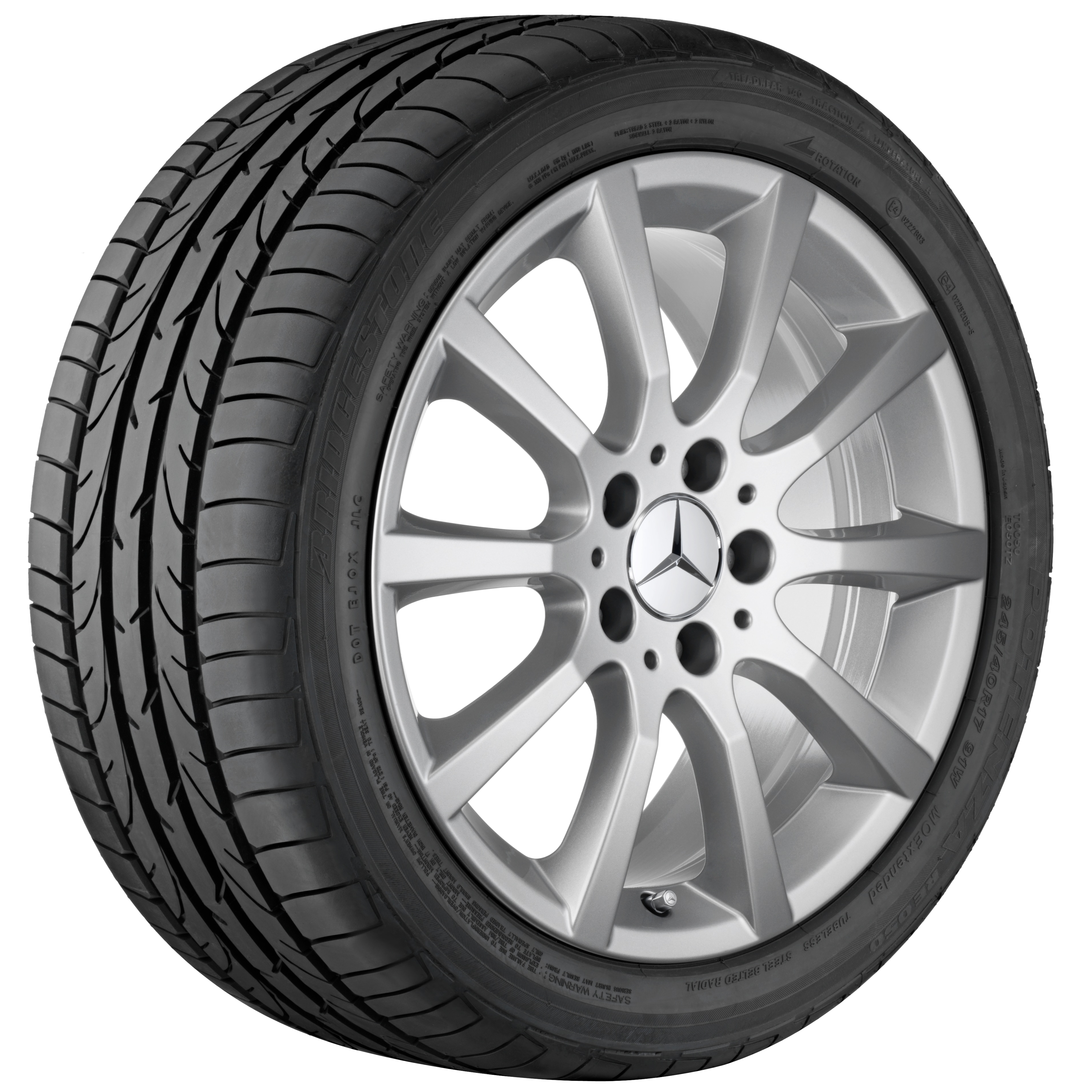 10-spaaks wiel, 43,2 cm (17 inch) - 8,5 J x 17 ET 36, titaanzilver