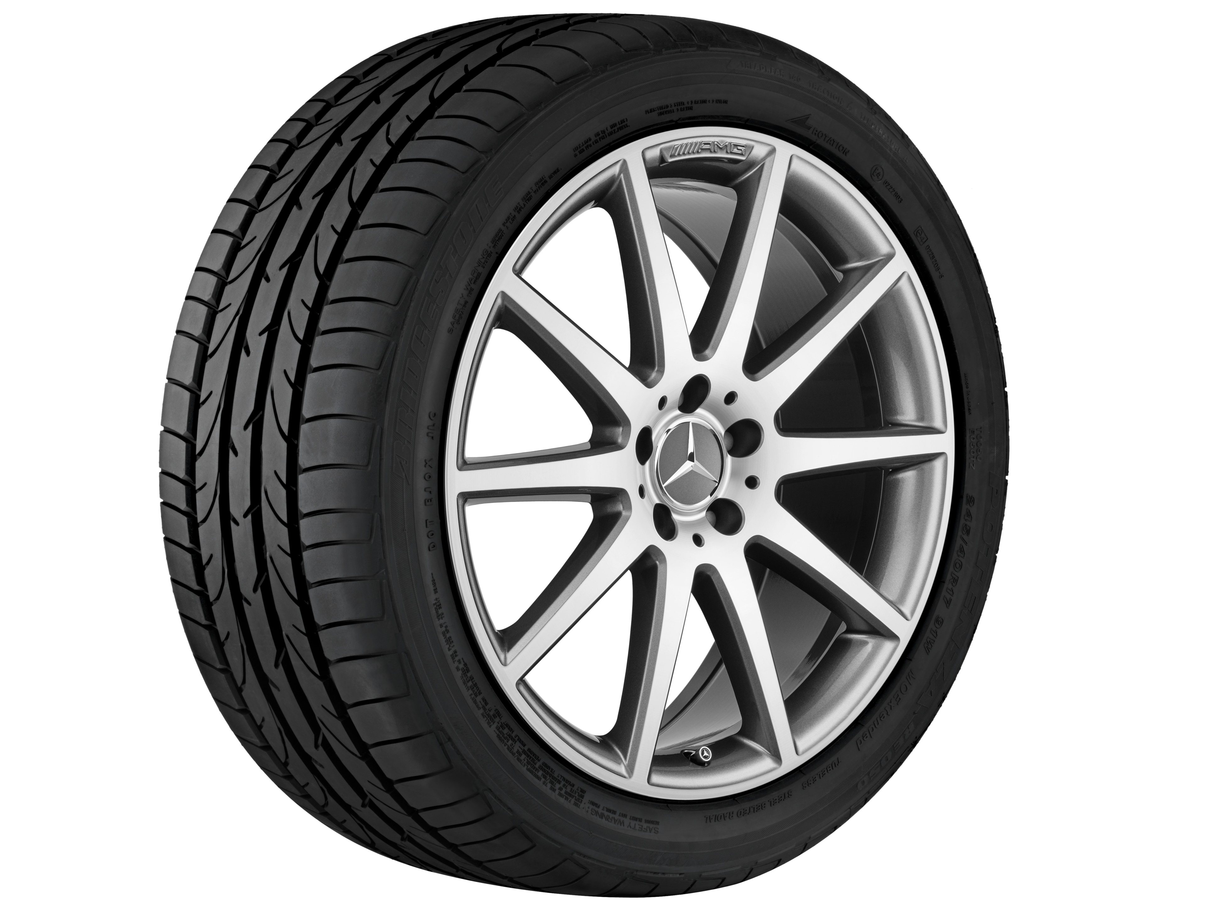 Tienspaaks AMG-wiel, 48,3 cm (19 inch) - 8 J x 19 ET 19, titaniumgrijs, glanzend gepolijst