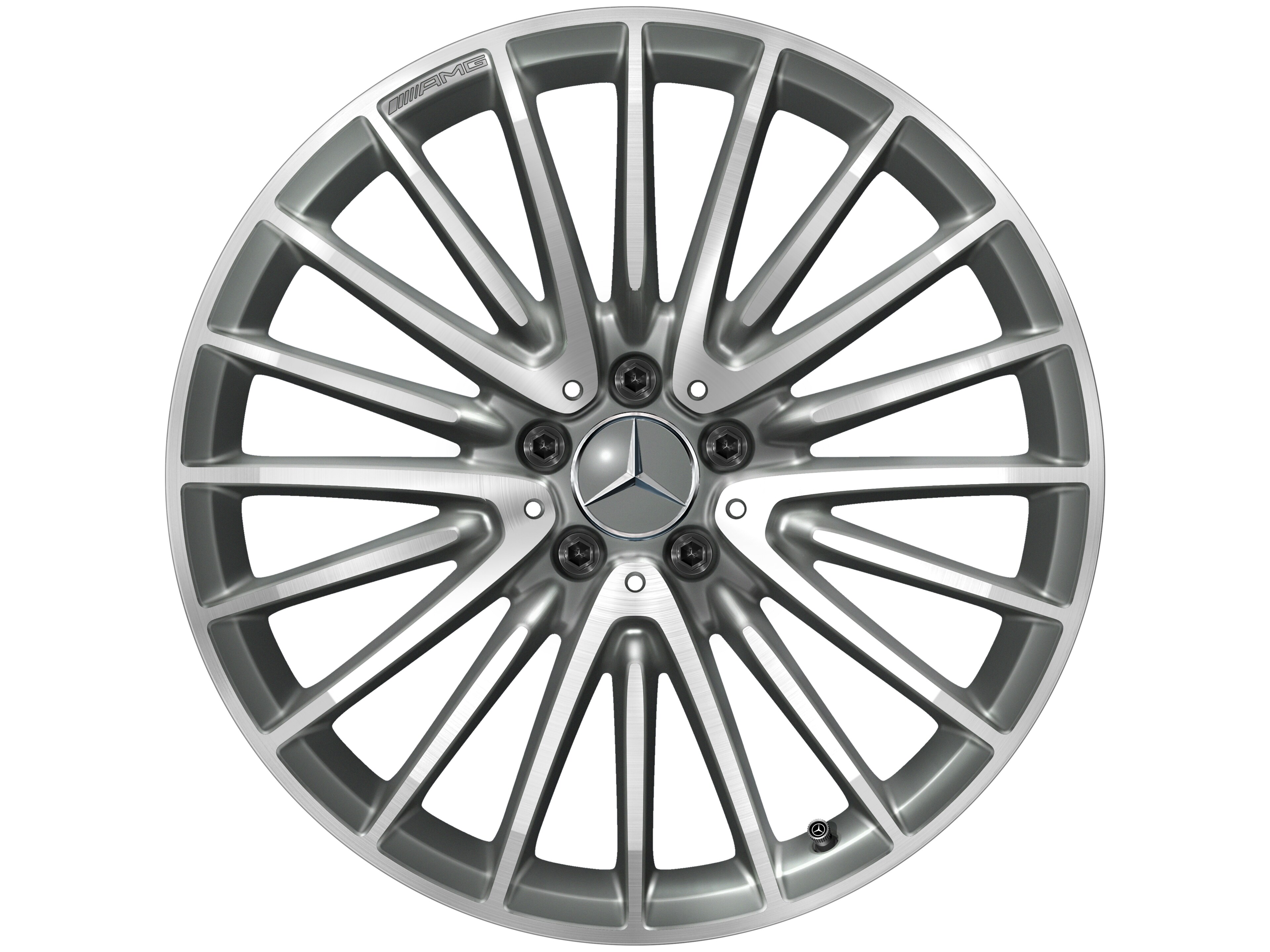 Multispaaks AMG-wiel, 50,8 cm (20 inch) - 8 J x 20 ET 10, titaniumgrijs, glanzend gepolijst