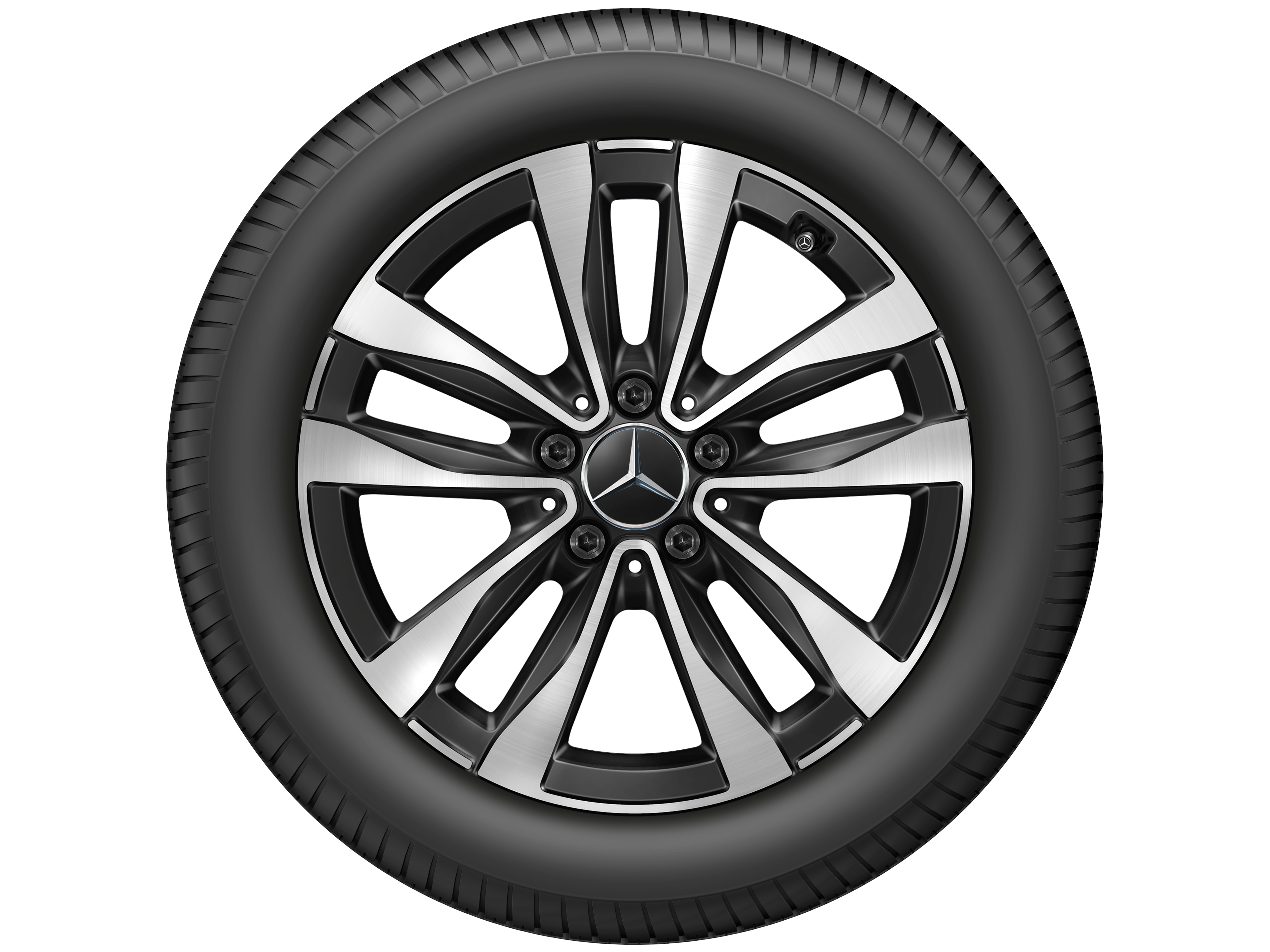 Vijf-dubbelspaaks wiel, Aero, 43,2 cm (17 inch), glanzend gepolijst - 8 J x 17 ET 49,5, zwart, glanzend gepolijst