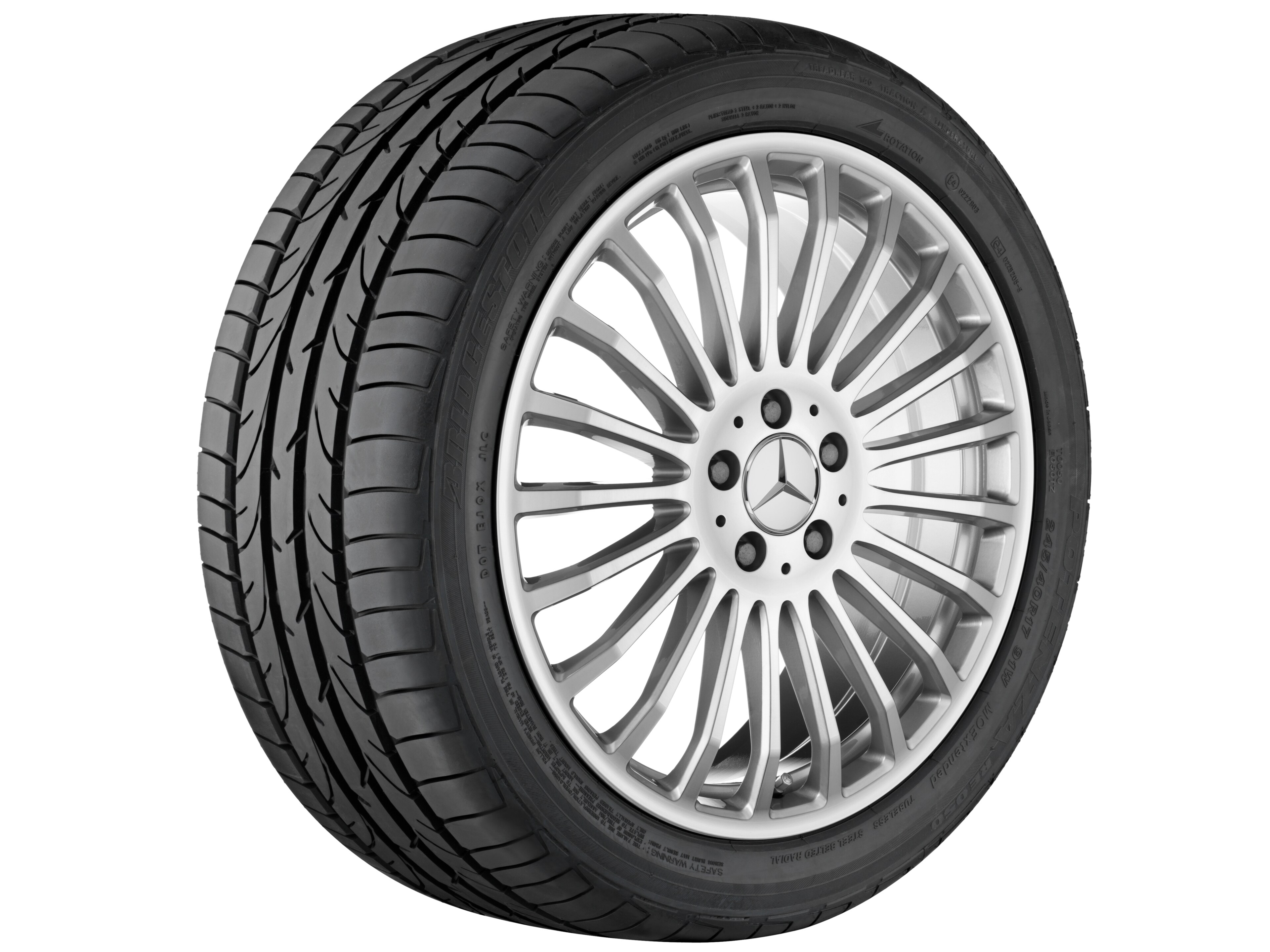 21-spaaks wiel, 48,3 cm (19 inch) - 8 J x 19 ET 67, titaanzilver, glanzend gepolijst