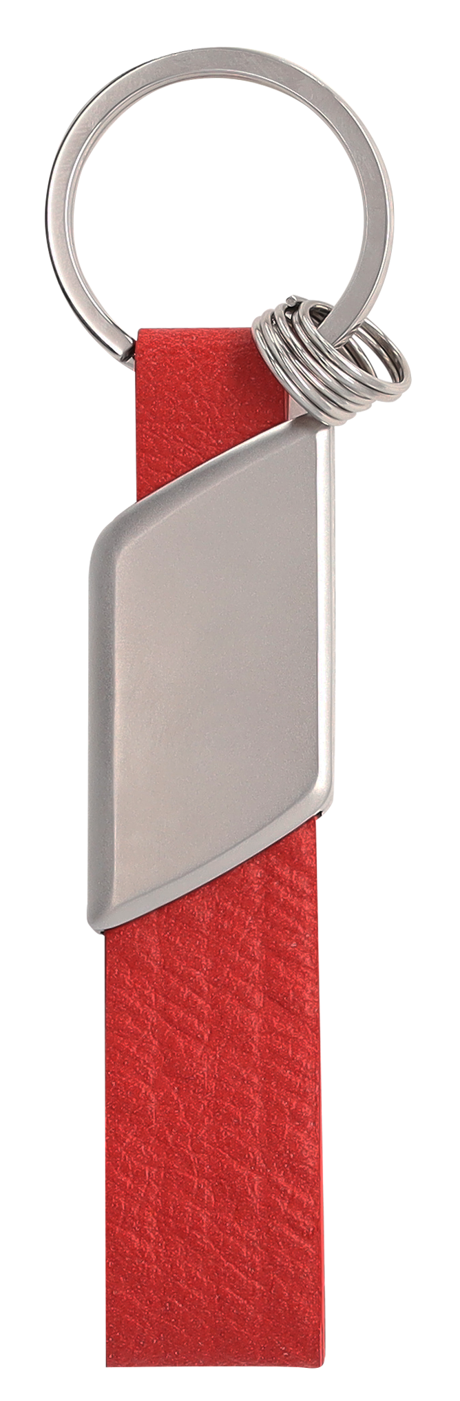 AMG-sleutelhanger - rood / zilverkleurig, edelstaal / Appelleder (vegan)