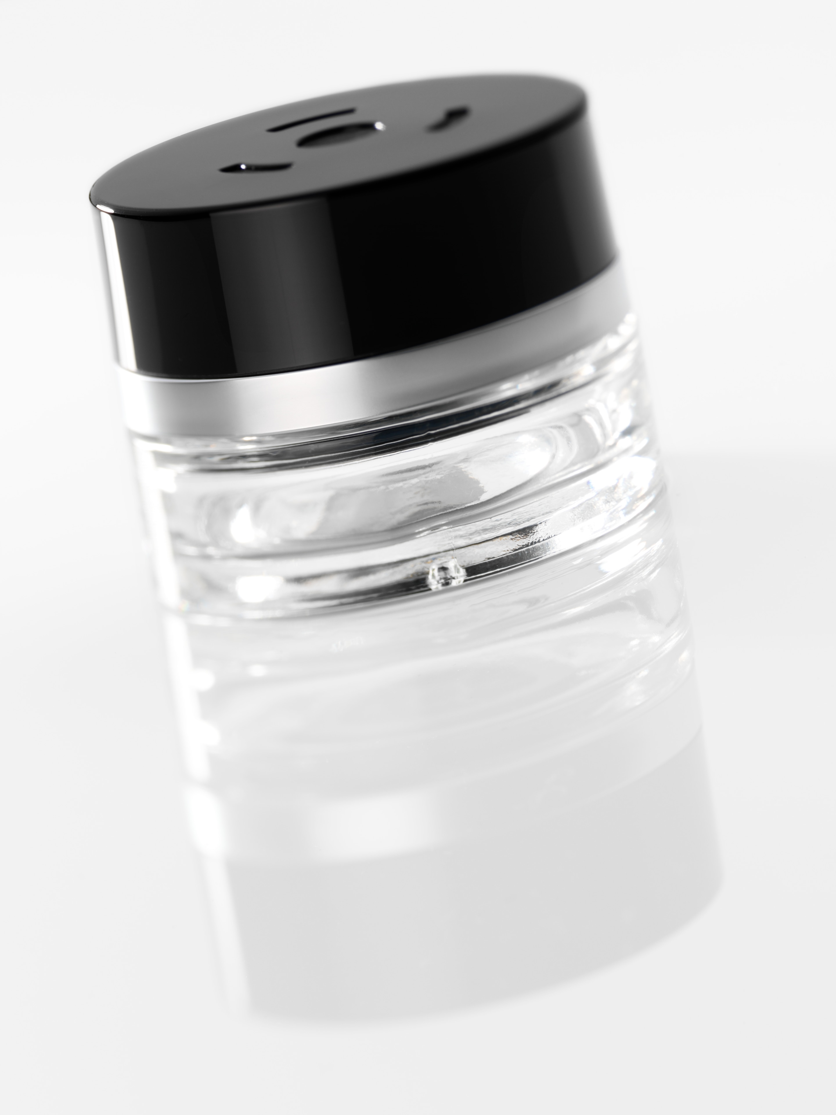 Flacon, leeg - doorzichtig / zwart, Glas, 15 ml