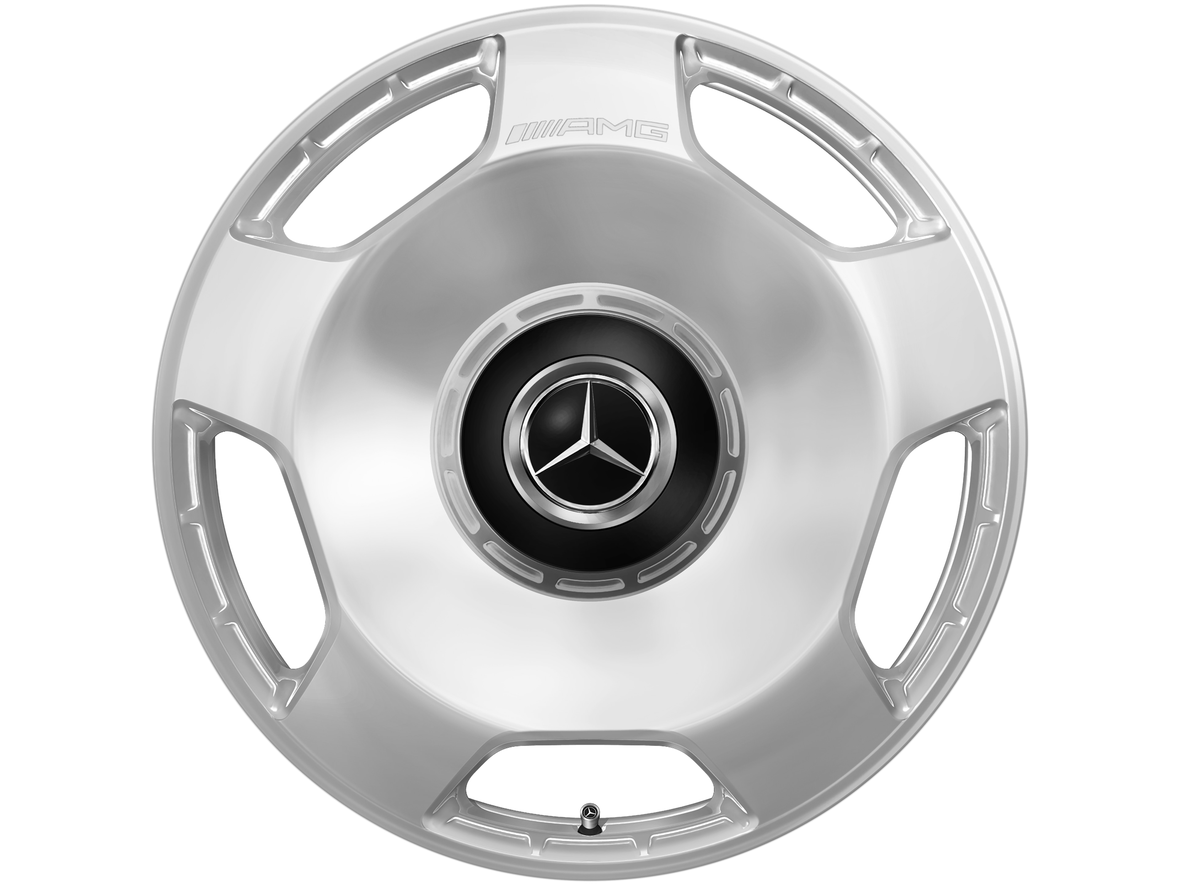 Gesmede AMG-velg in vijfgaats design, 53,3 cm (21 inch) - 10 J x 21 ET 30, zilverkleurig, hoogglanzend gepolijst