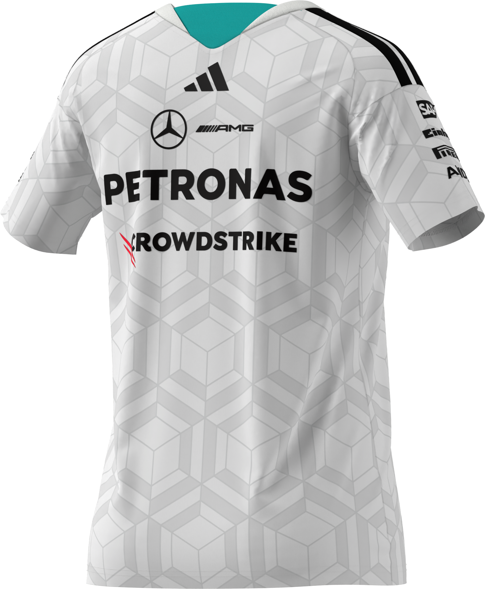 Dames-T-shirt, Bestuurder, Mercedes-AMG F1 - wit, L
