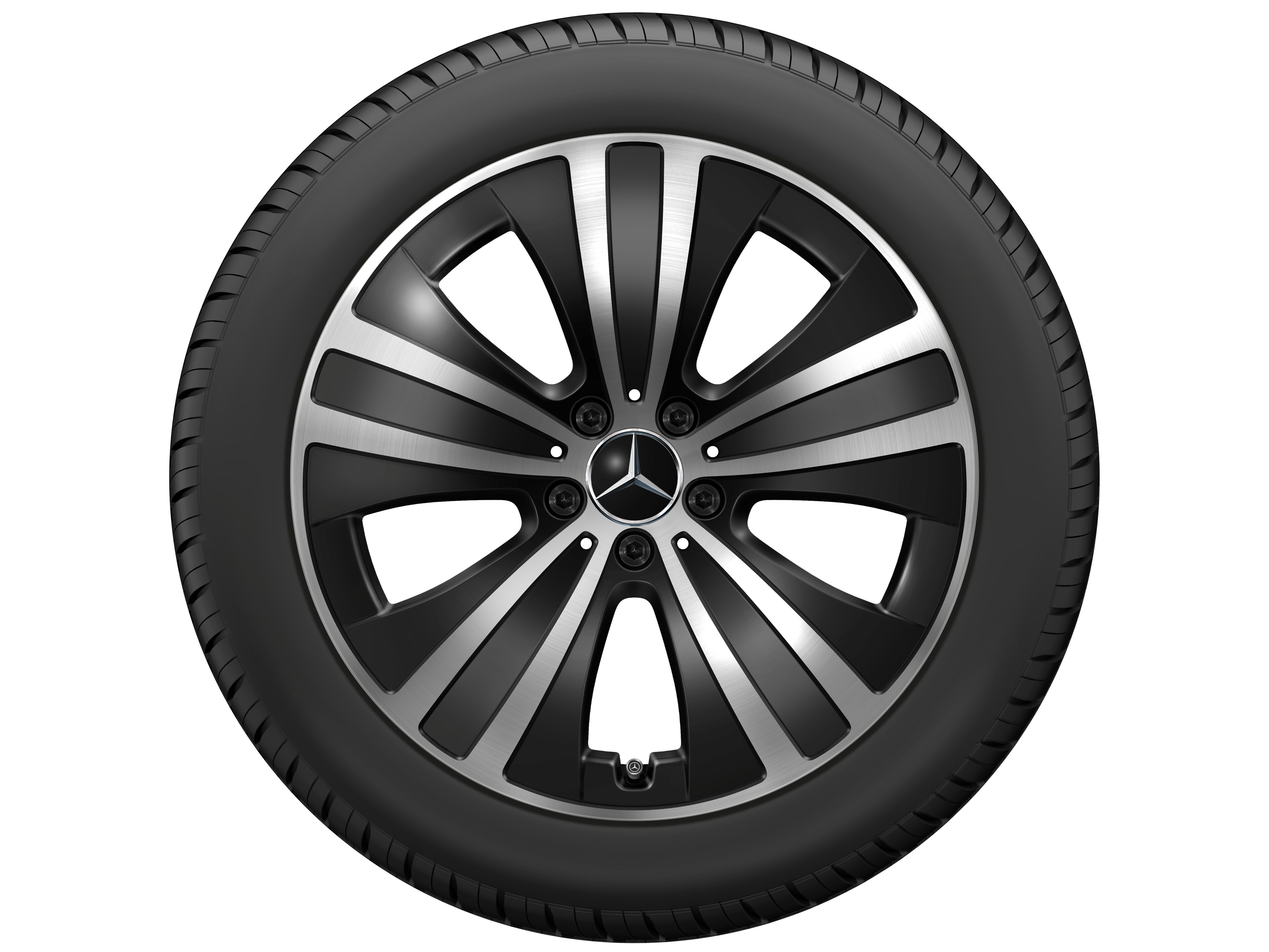 5-spaaks wiel, 48,3 cm (19 inch) - 8,5 J x 19 ET 47,5, zwart, glanzend gepolijst