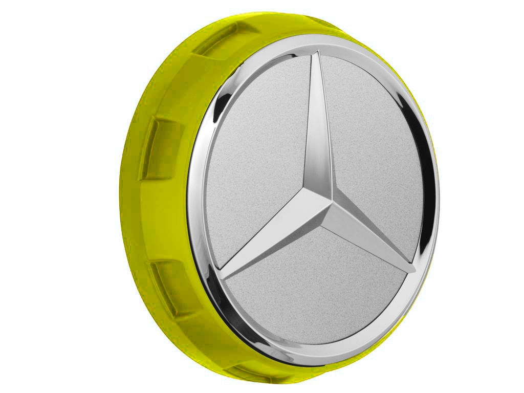 AMG-naafdop, in het centrale wielmoerdesign, voor centreergatdiameter van 71,8 mm - geel