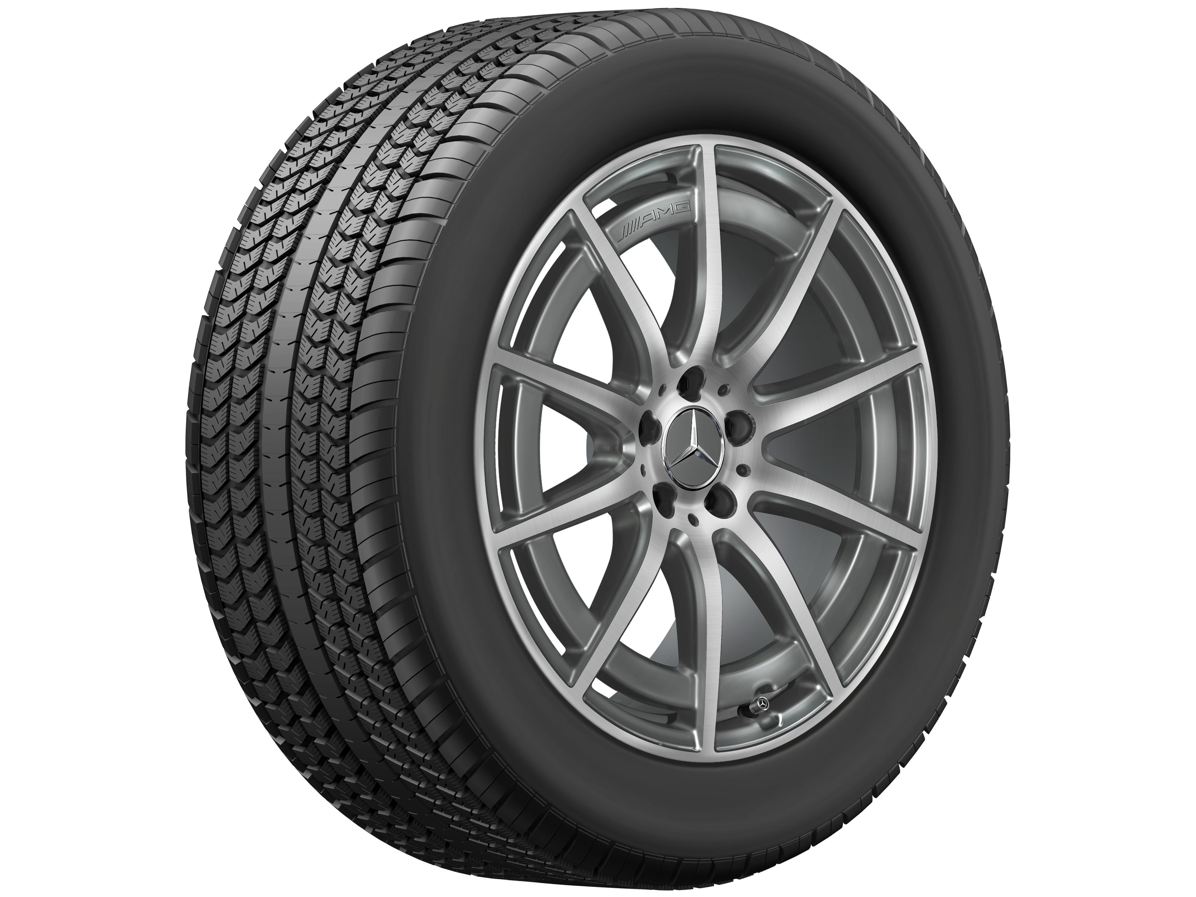 Tienspaaks AMG-wiel, 48,3 cm (19 inch) - 9,5 J x 19 ET 25, tantaalgrijs, glanzend gepolijst