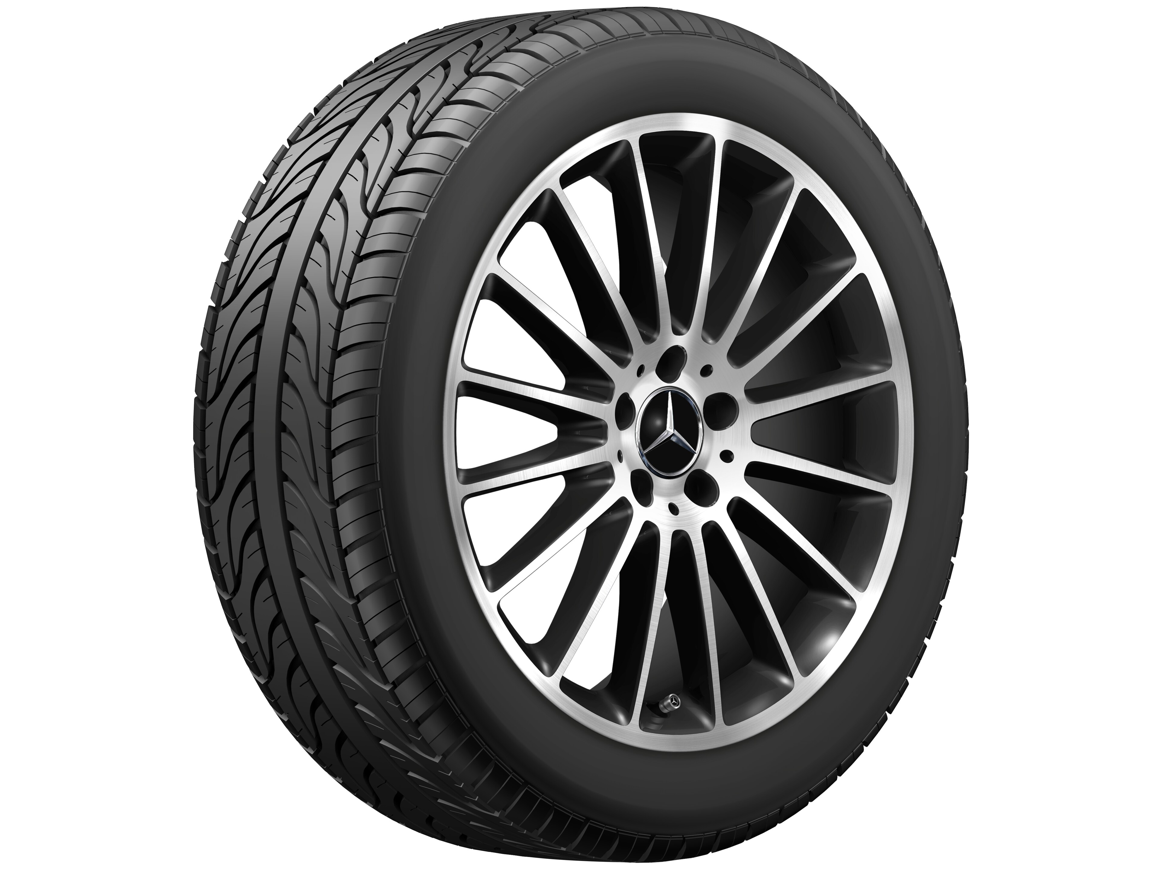 16-spaaks wiel, 48,3 cm (19 inch) - 8 J x 19 ET 52, zwart, glanzend gepolijst
