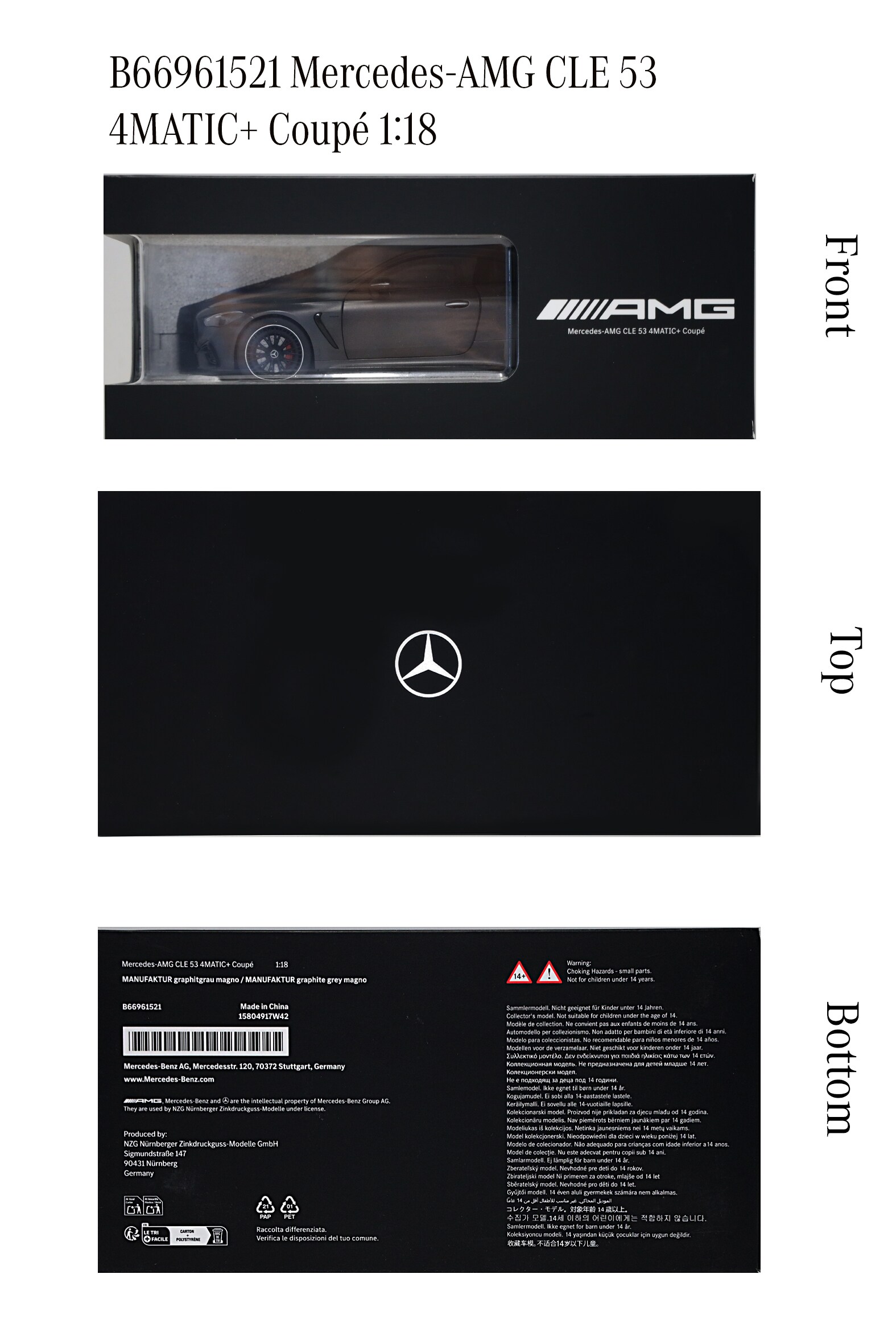 Mercedes-AMG CLE 53, Coupé, 4MATIC+, C236 - MANUFAKTUR gris graphite magno, NZG, 1:18