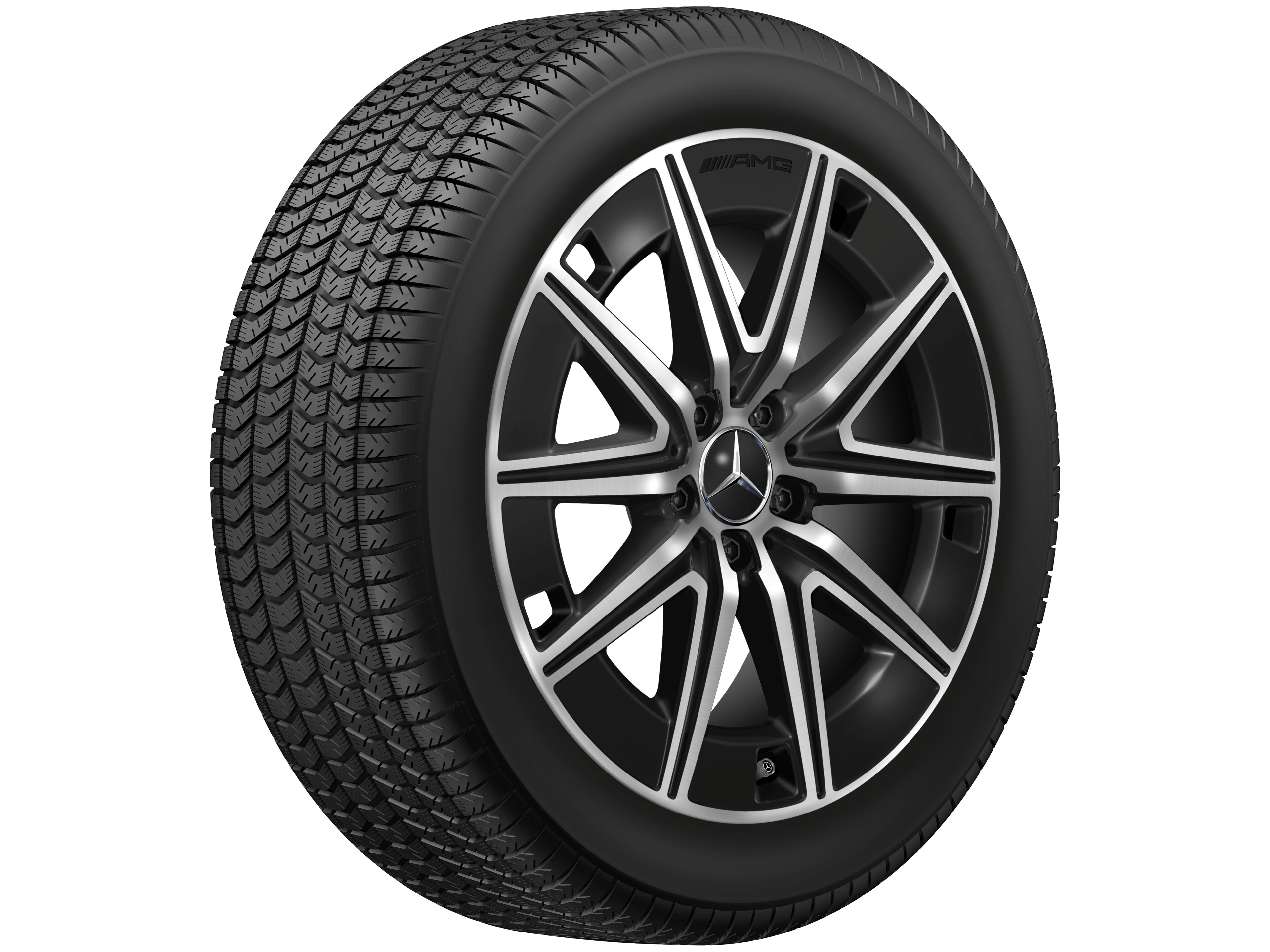 Tienspaaks AMG-wiel, 48,3 cm (19 inch) - 7,5 J x 19 ET 53,5, zwart, glanzend gepolijst