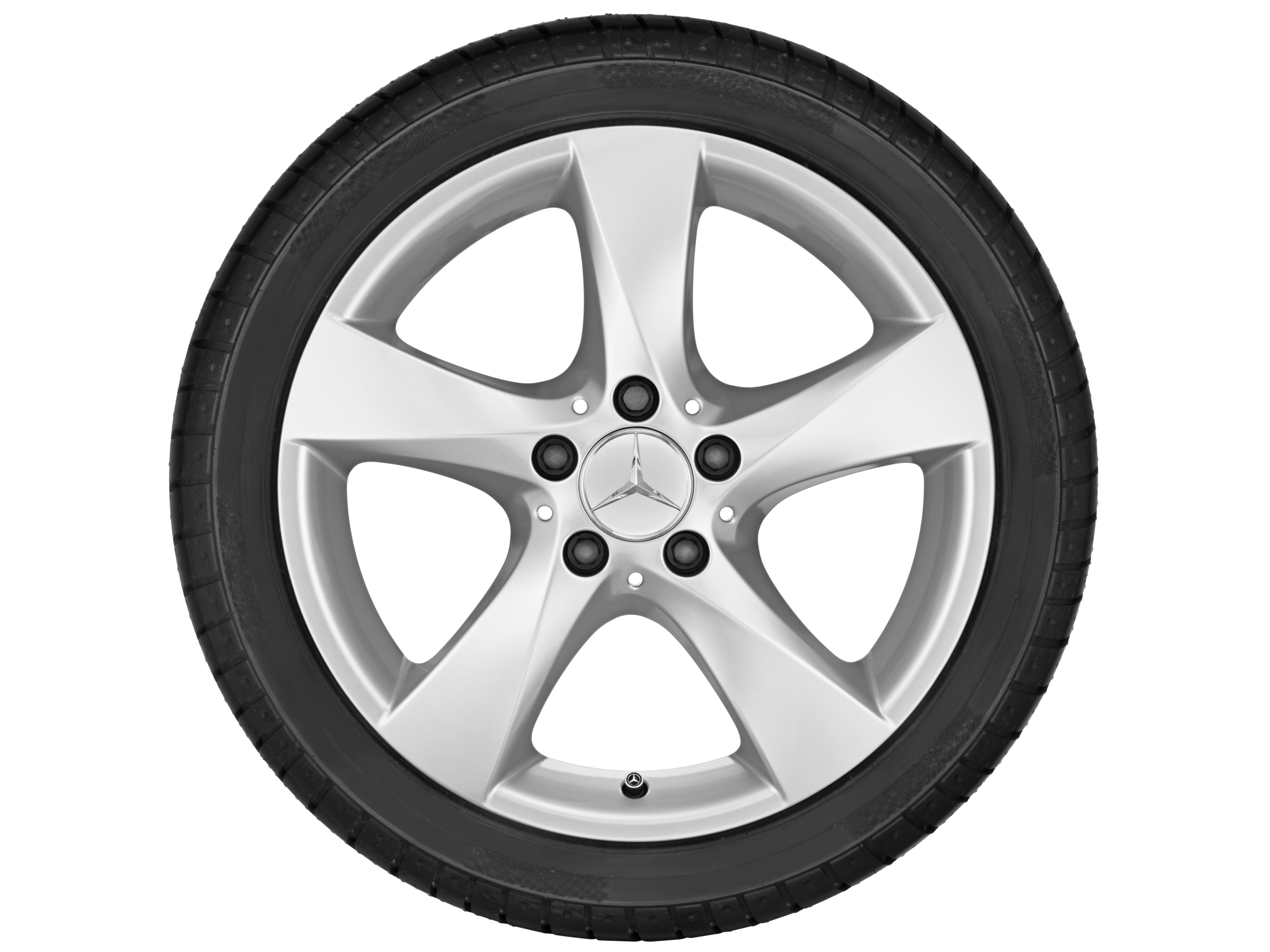 5-spaaks wiel, 43,2 cm (17 inch) - 7 J x 17 ET 51, Vanadiumzilver, gespoten