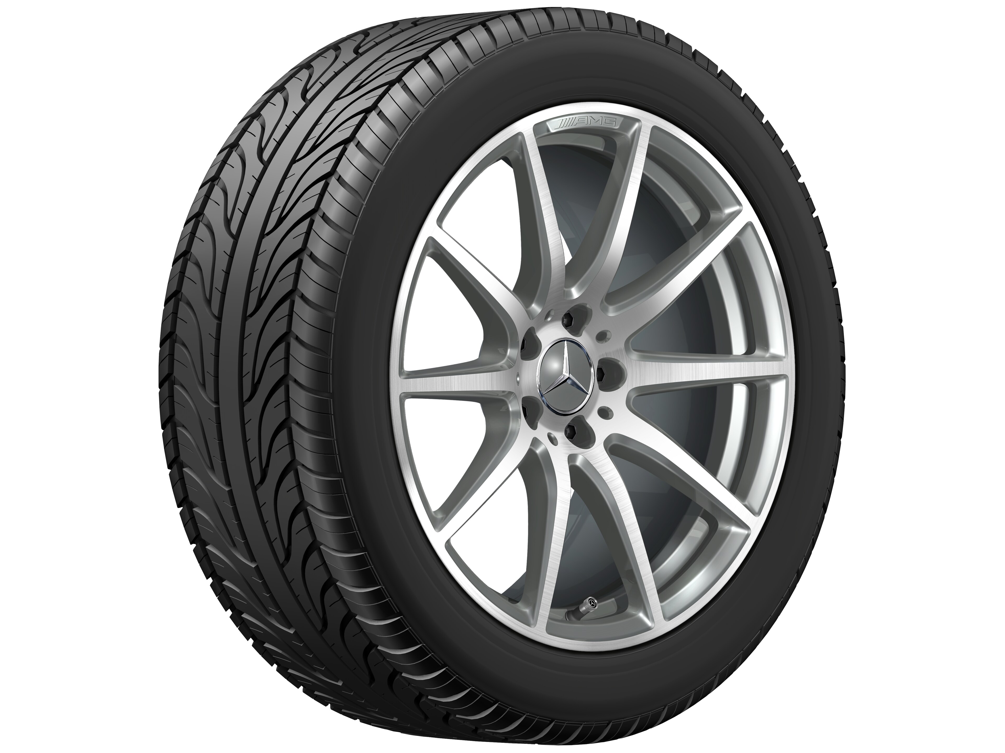 Tienspaaks AMG-wiel, 48,3 cm (19 inch) - 11 J x 19 ET 53, titaniumgrijs, glanzend gepolijst