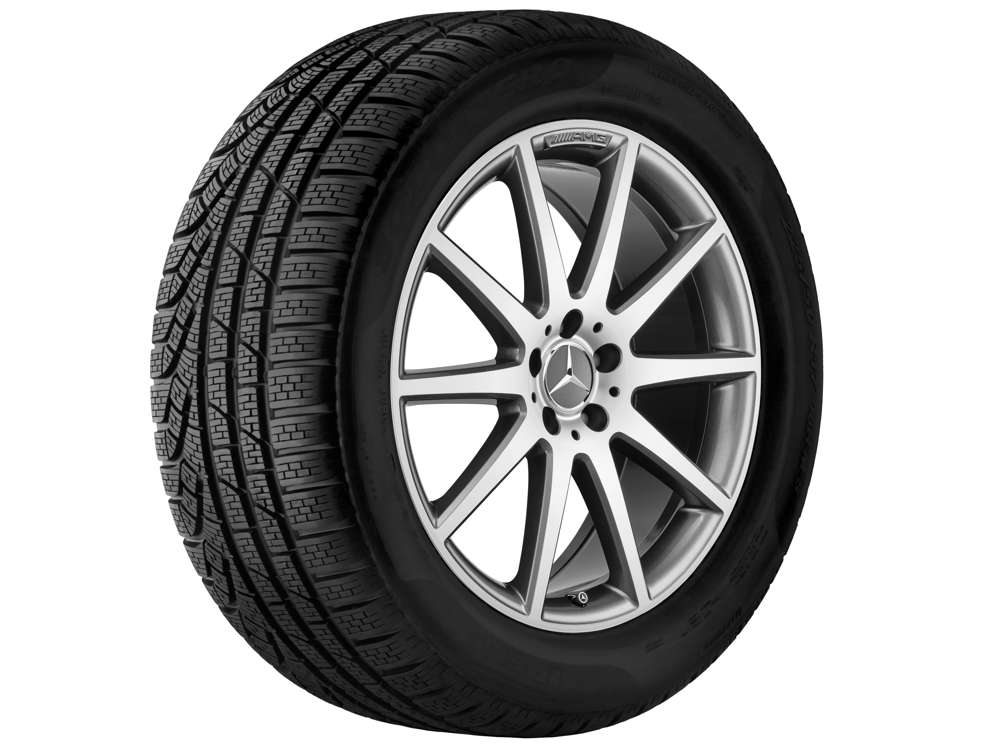 Tienspaaks AMG-wiel, 48,3 cm (19 inch) - 8 J x 19 ET 19, titaniumgrijs, glanzend gepolijst