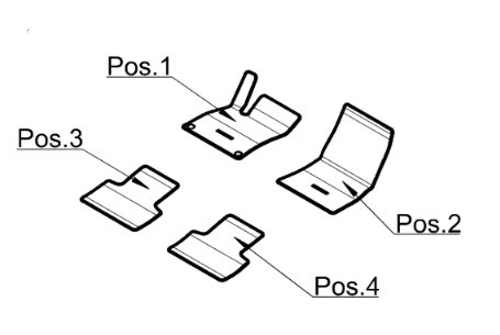Vloermatten CLASSIC, Set, Vierdelig - Linkse besturing, zwart, Omlijsting zwart