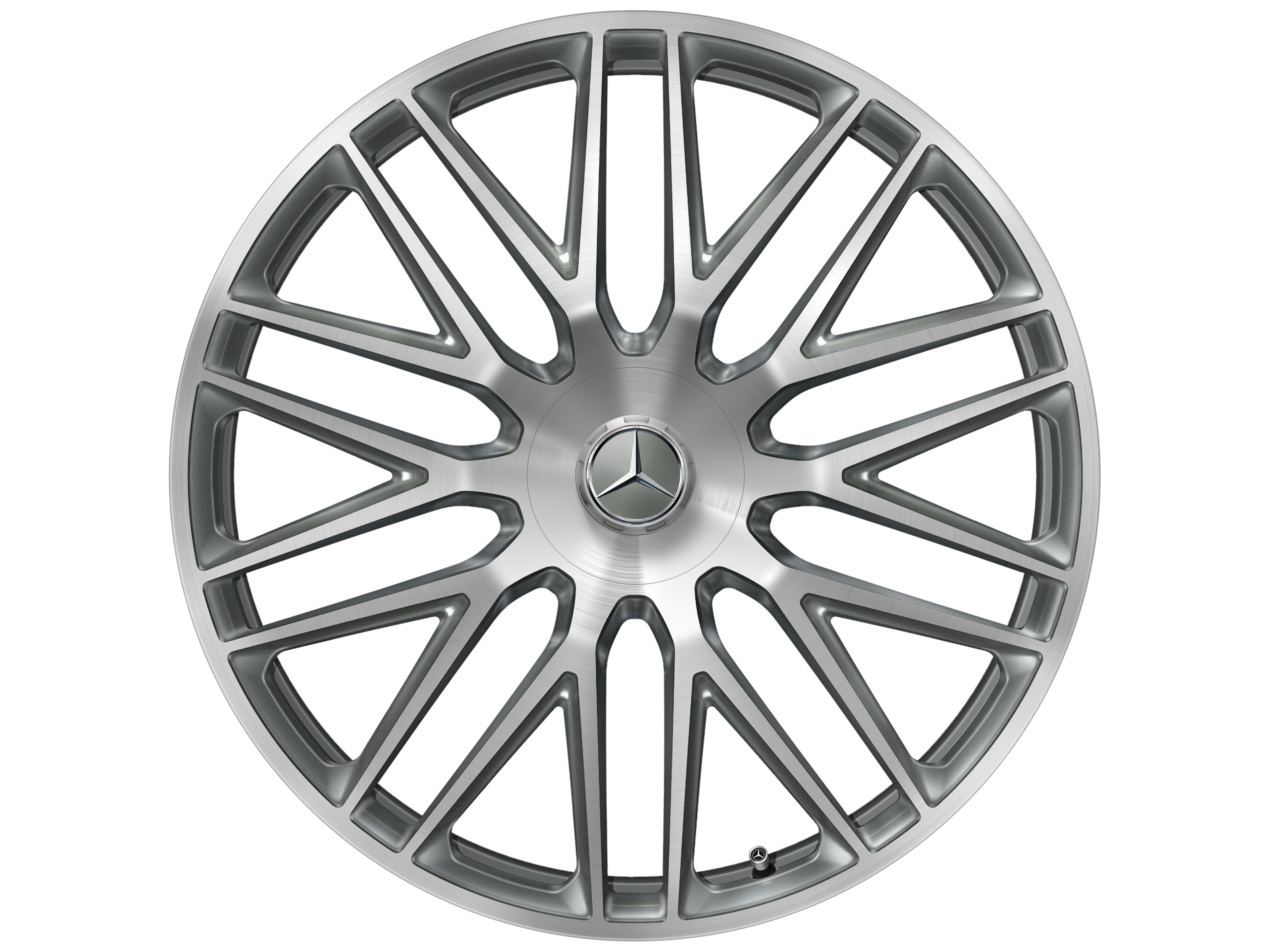 Multispaaks gesmede AMG-velg, 58,4 cm (23 inch) - 11,5 J x 23 ET 47, titaniumgrijs, glanzend gepolijst