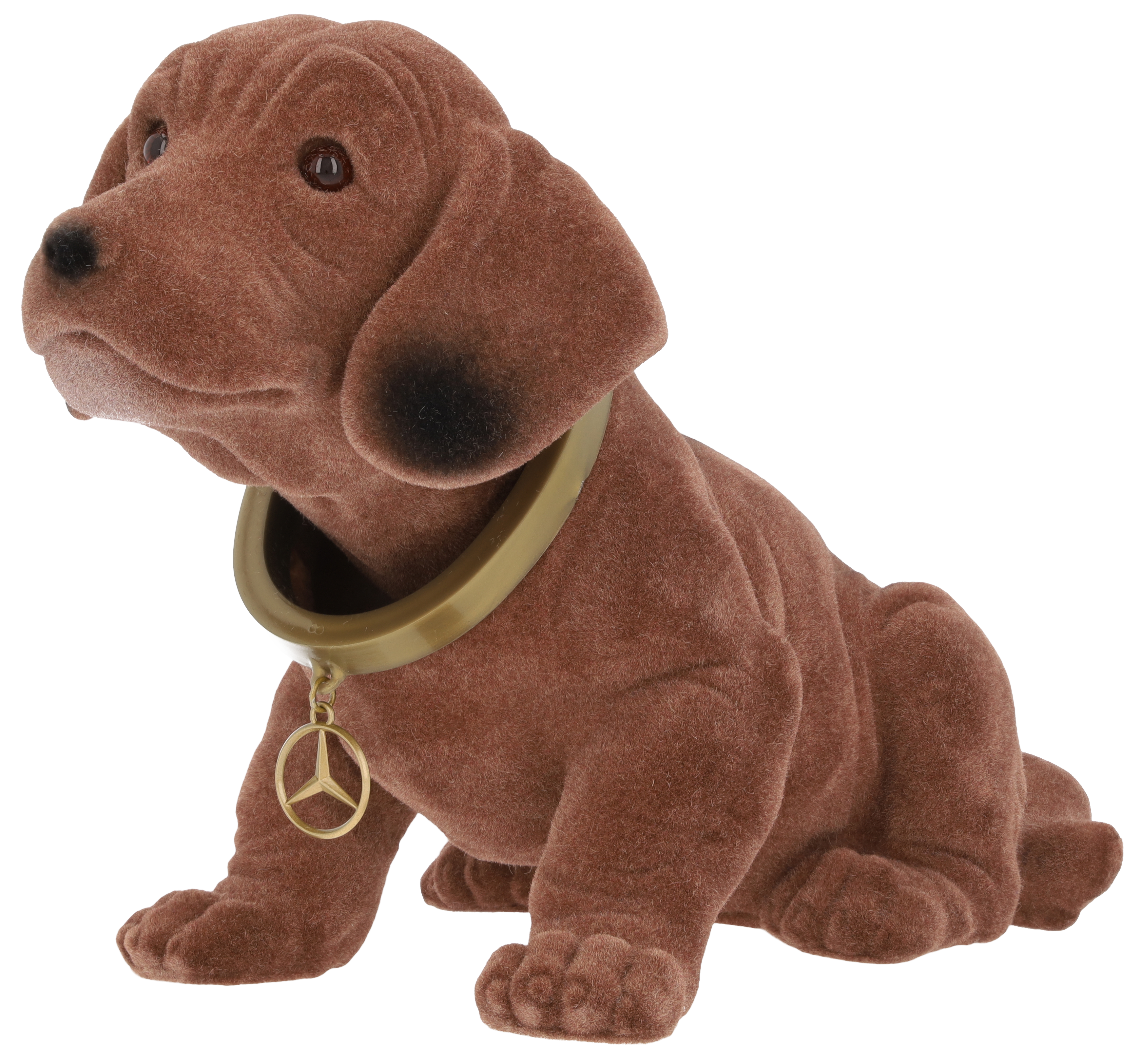 Knikkende teckel (bobblehead) - bruin, kunststof