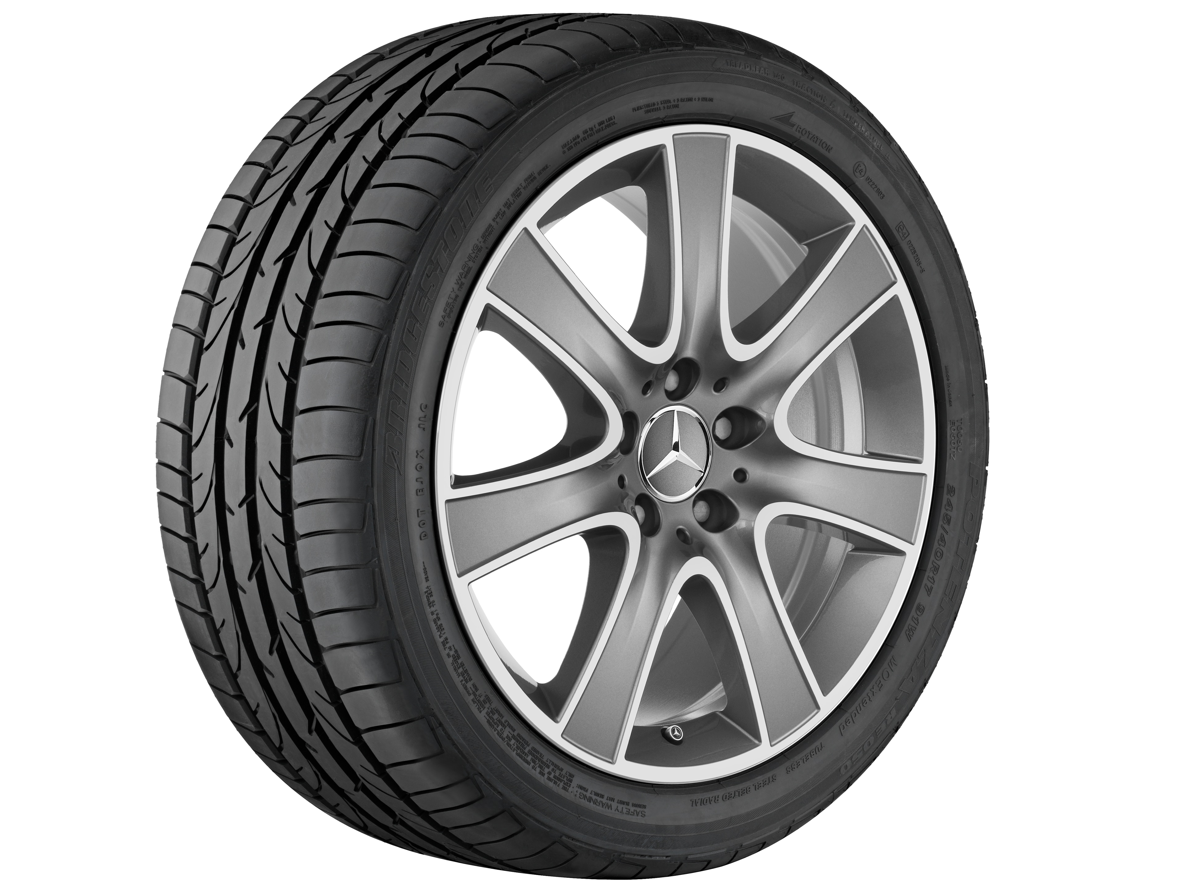 7-spaaks wiel, 45,7 cm (18 inch) - 8 J x 18 ET 41, himalayagrijs, glanzend gepolijst