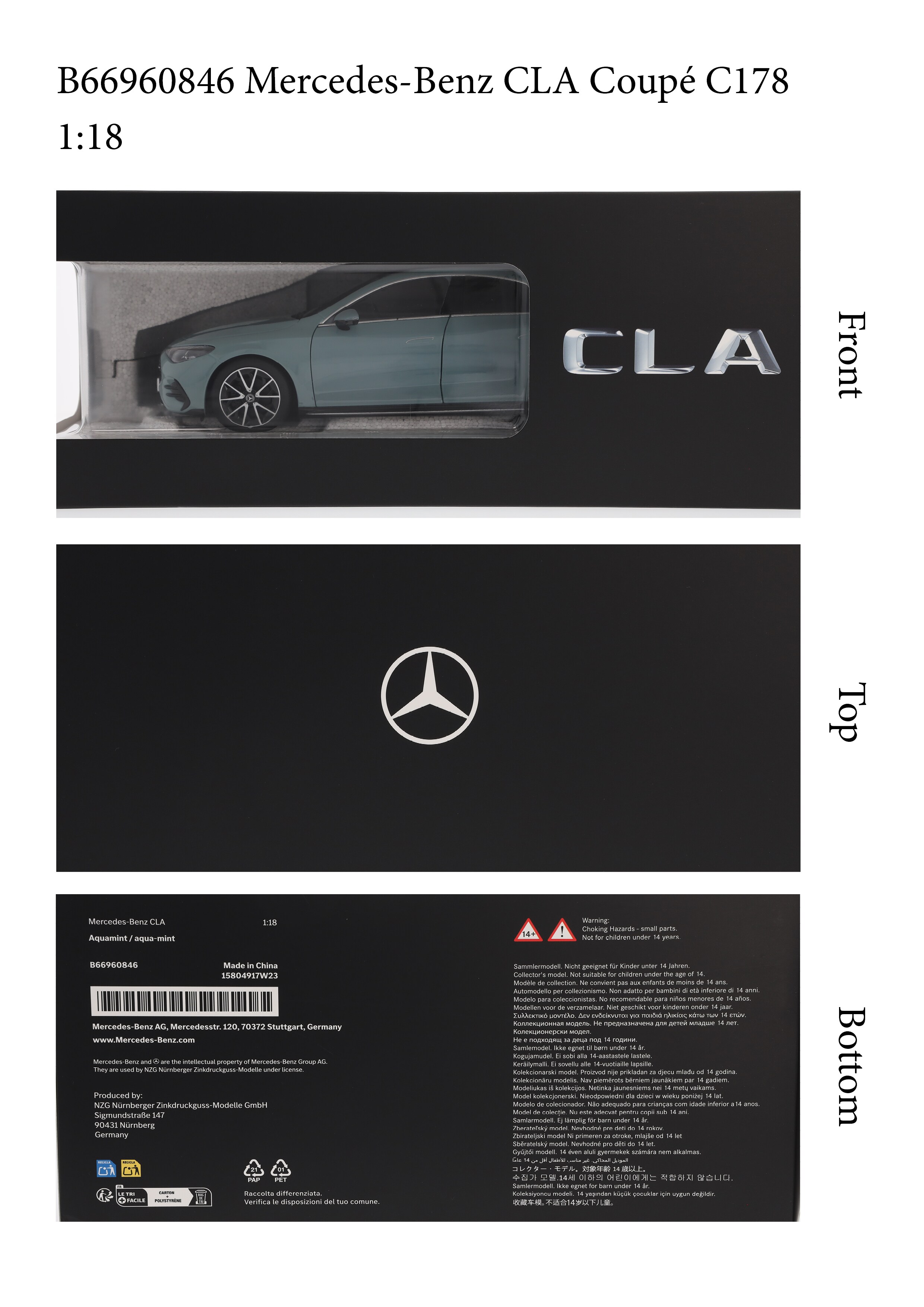 CLA coupé, C178 - aquamint, NZG, 1:18