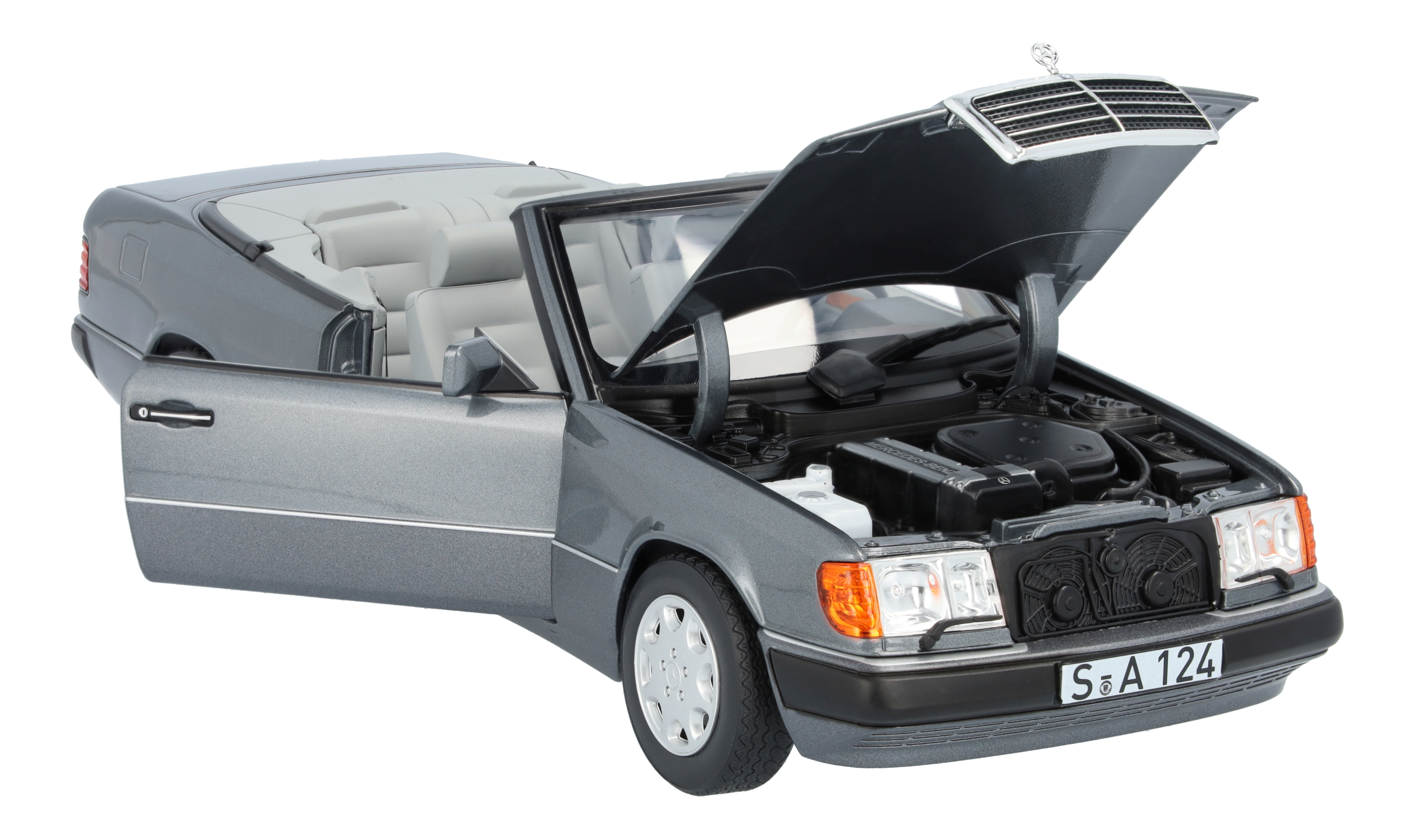 300 CE-24 Cabriolet A 124 (1991-1993), 300 CE-24 Cabriolet A124 (1992-1993) - parelmoergrijs, Norev, 1:18