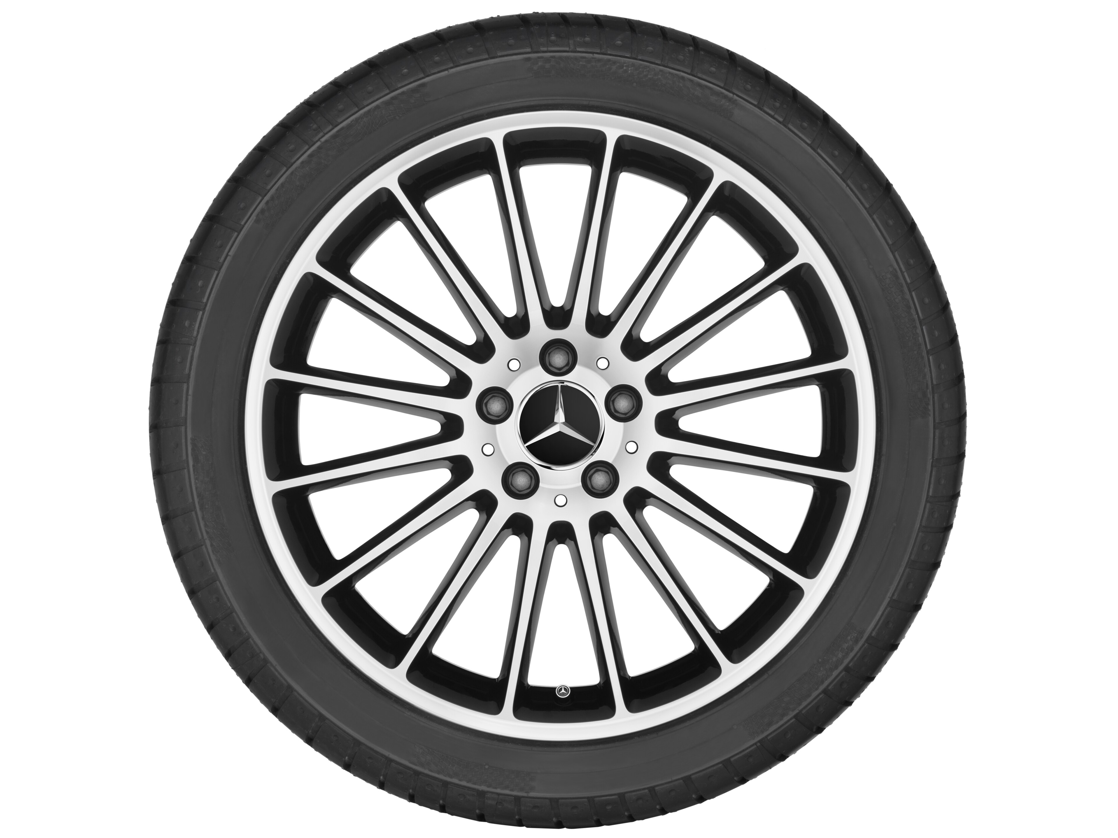 16-spaaks wiel, 48,3 cm (19 inch) - 8 J x 19 ET 52, zwart, glanzend gepolijst