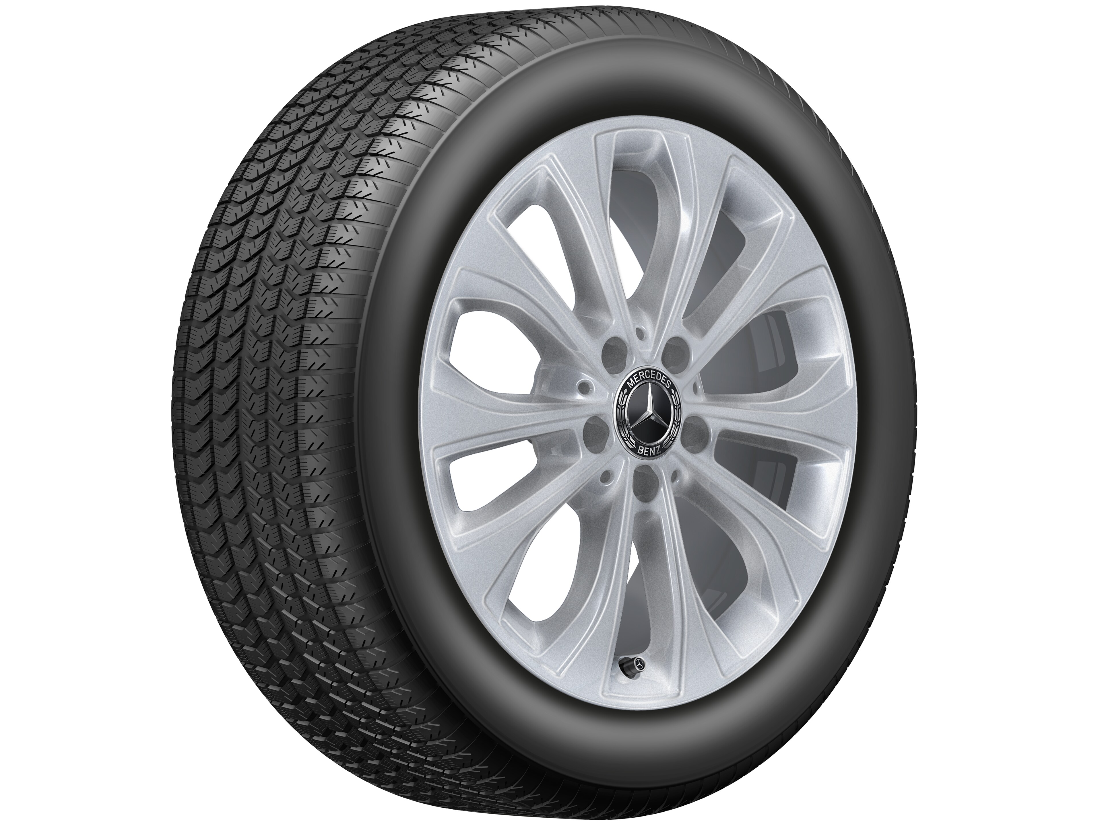 10-spaaks wiel, 43,2 cm (17 inch) - 7 J x 17 ET 48,5, Vanadiumzilver, gespoten