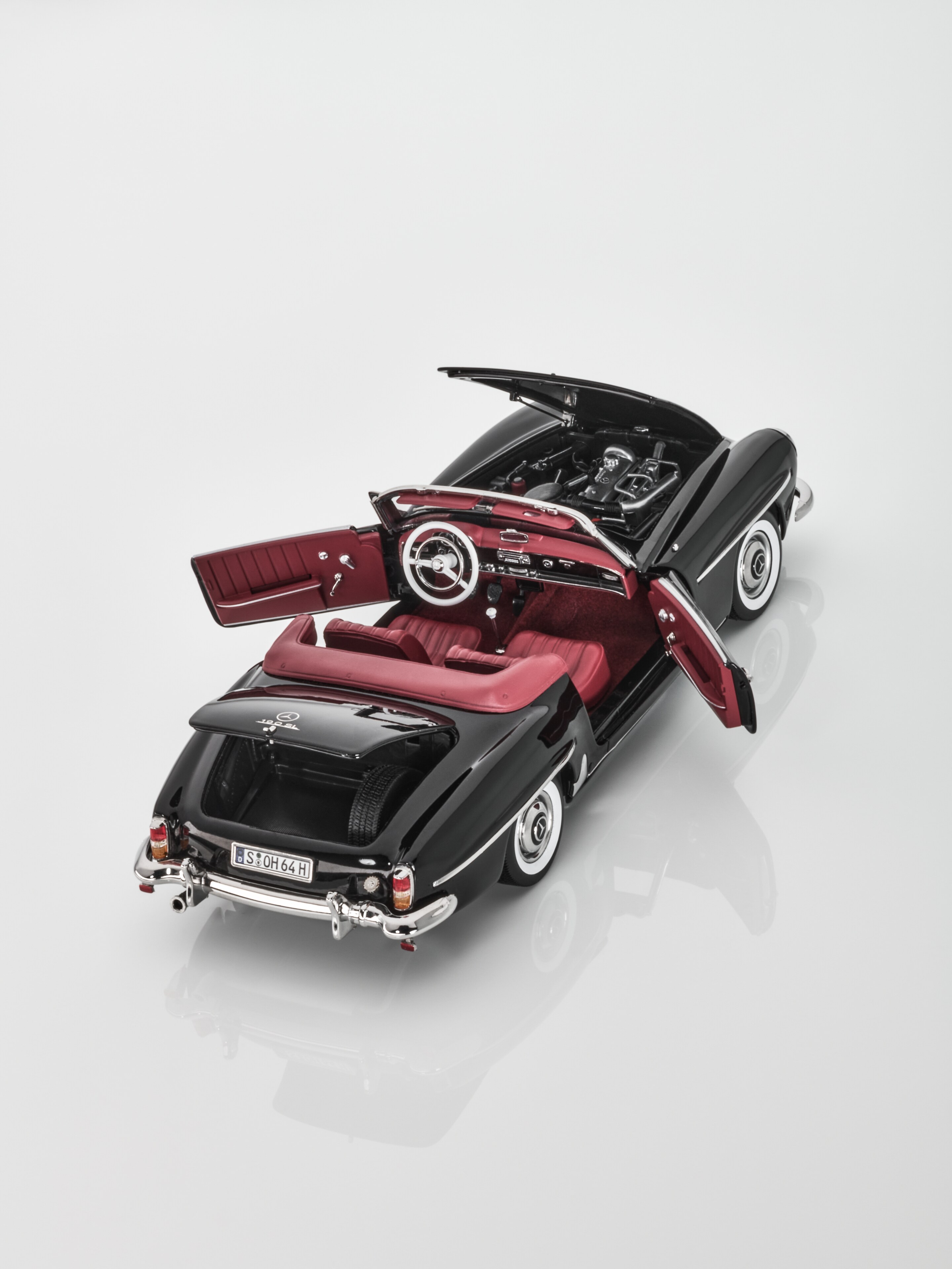 190 SL Roadster W 121 (1954-1963) - zwart, Norev, 1:18