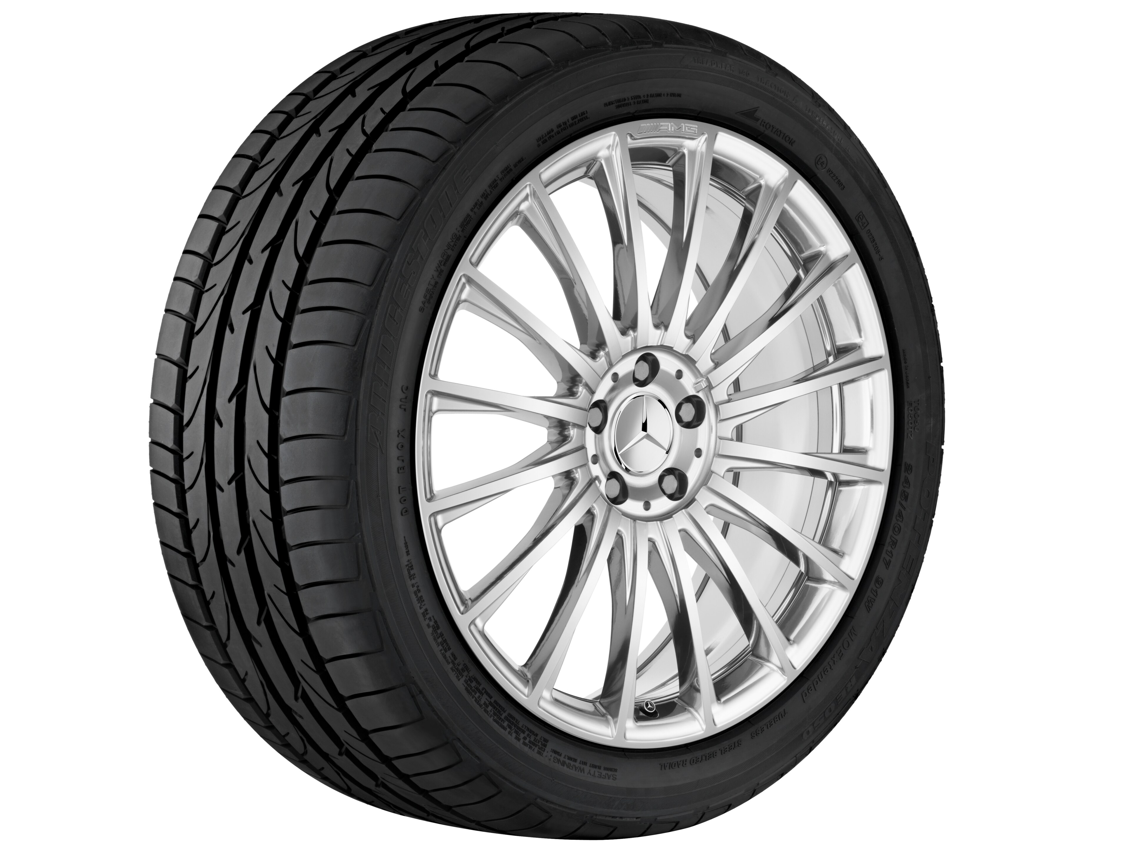 Multispaaks gesmede AMG-velg, 50,8 cm (20 inch) - 8,5 J x 20 ET 39, titaniumgrijs, hoogglanzend gepolijst