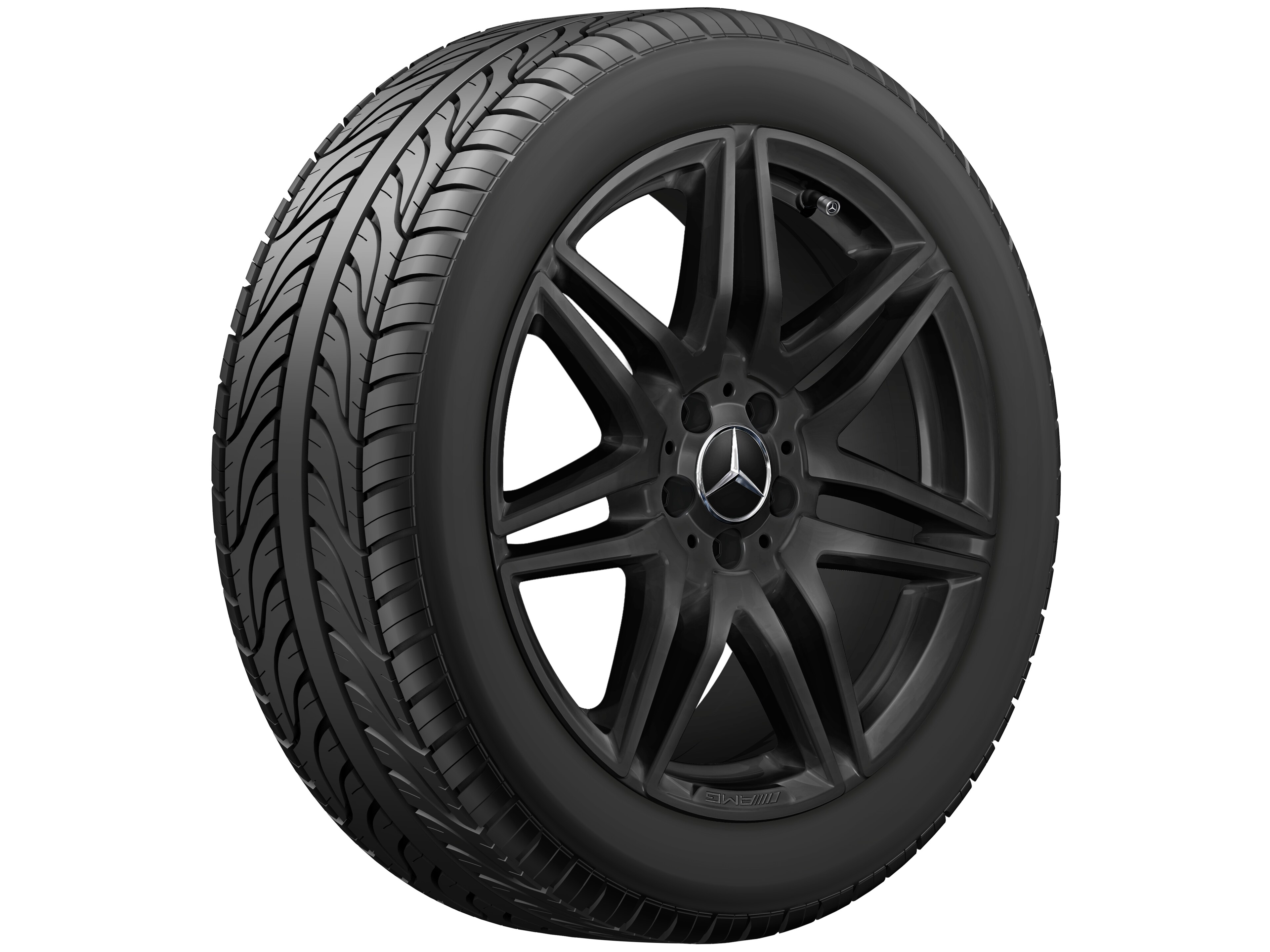 Zeven-dubbelspaaks AMG-wiel, 48,3 cm (19 inch) - 8 J x 19 ET 52, zwart, glanzend