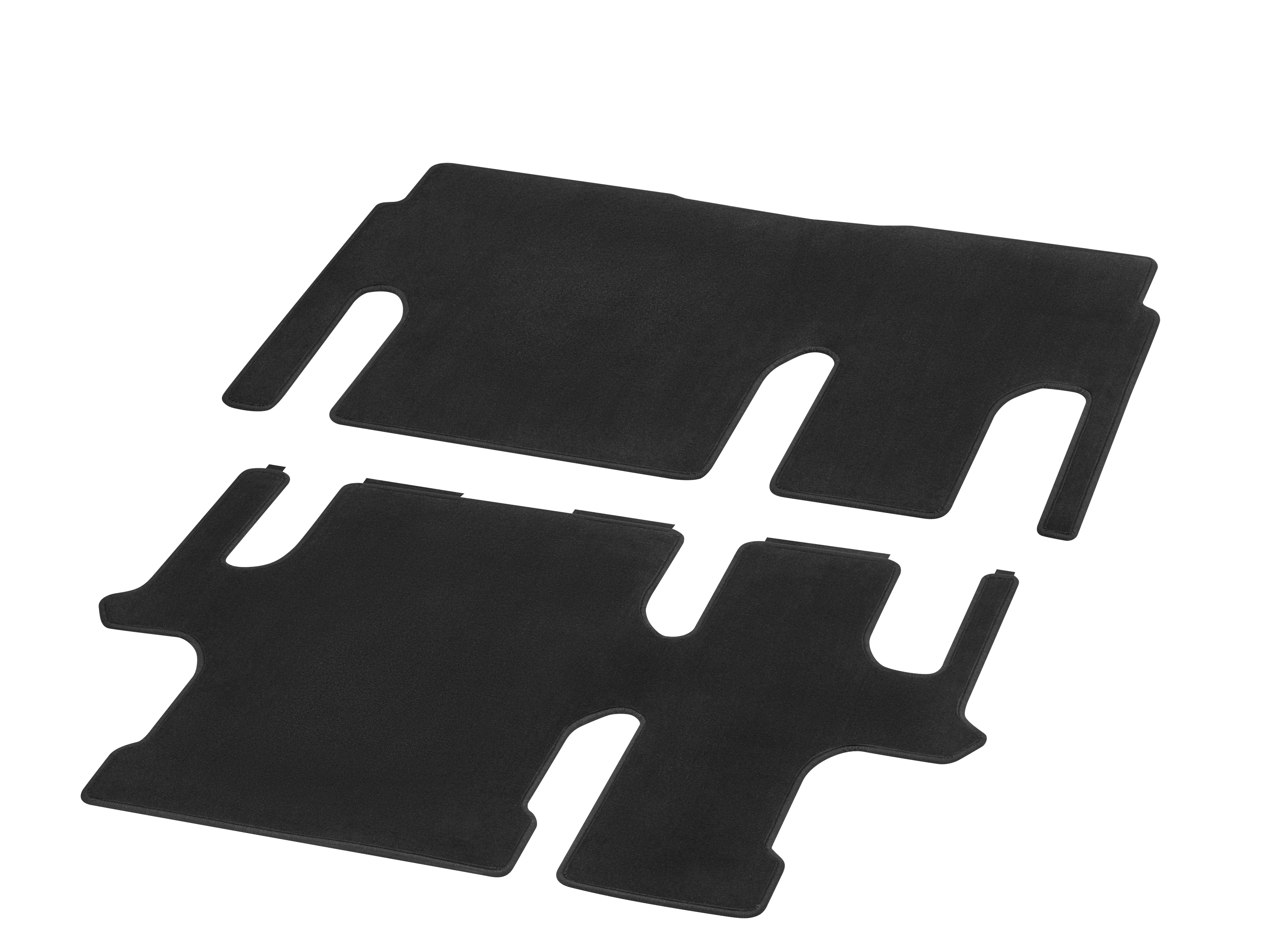 Tapis de sol en velours, Espace passagers à rail simple, 2 portes coulissantes (T19), 2 pièces, T19, U3R/UR3 - LL/RL, noir