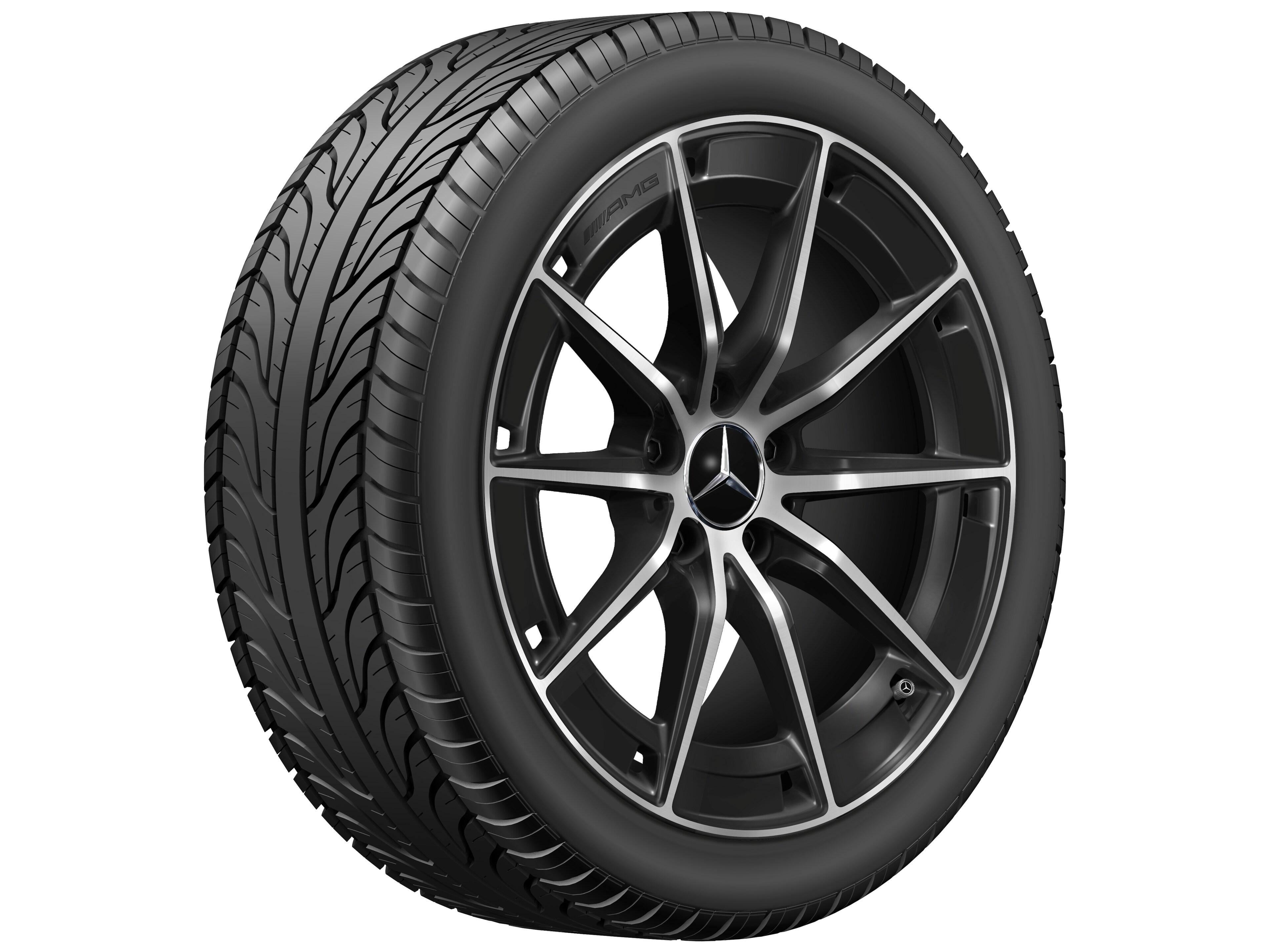 Tienspaaks AMG-wiel, 45,7 cm (18 inch) - 8 J x 18 ET 40, zwart, glanzend gepolijst