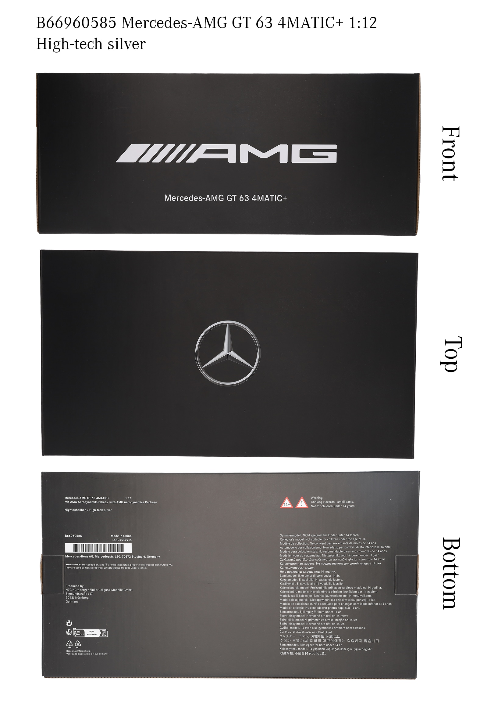 Mercedes-AMG GT 63 4MATIC+ - hightechzilver, NZG, 1:12