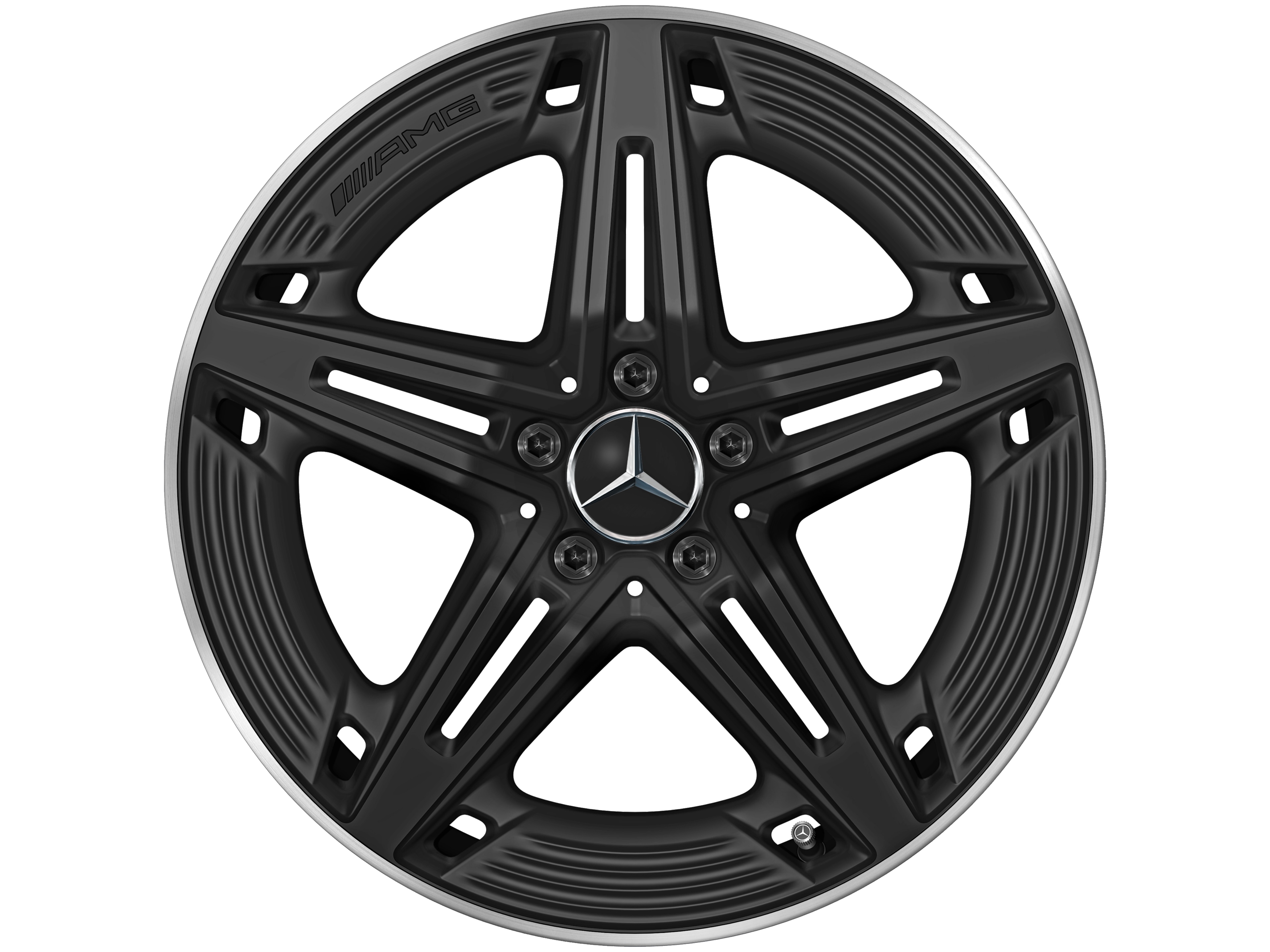 Vijfspaaks AMG-wiel, 48,3 cm (19 inch) - 9 J x 19 ET 52, zwart, glanzend gepolijst