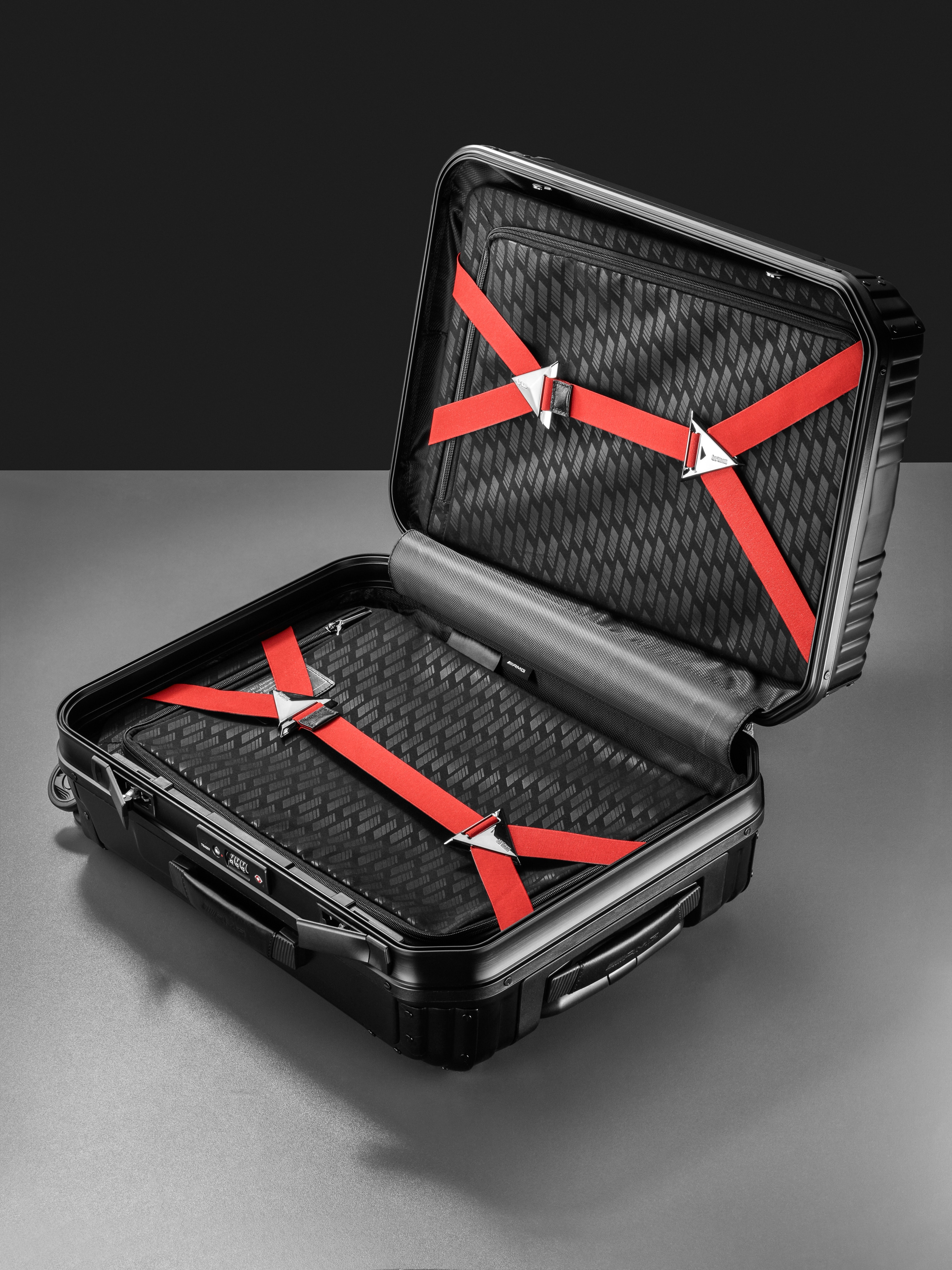 AMG-koffer, leder, 7R Master, 55 cm - zwart, aluminium, Hartmann, 37,5 l
