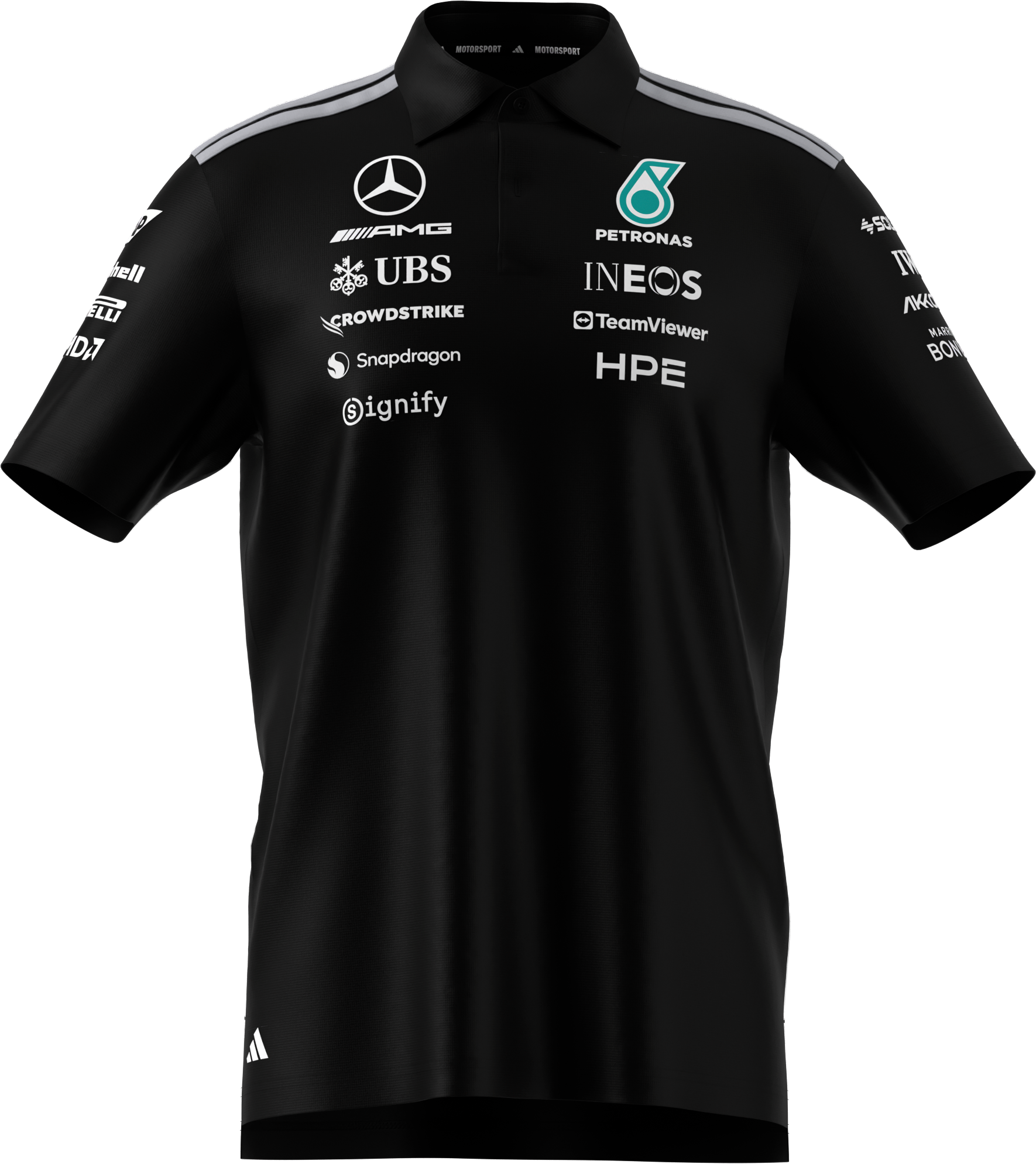 Poloshirt heren, Team, Mercedes-AMG F1 - zwart, M