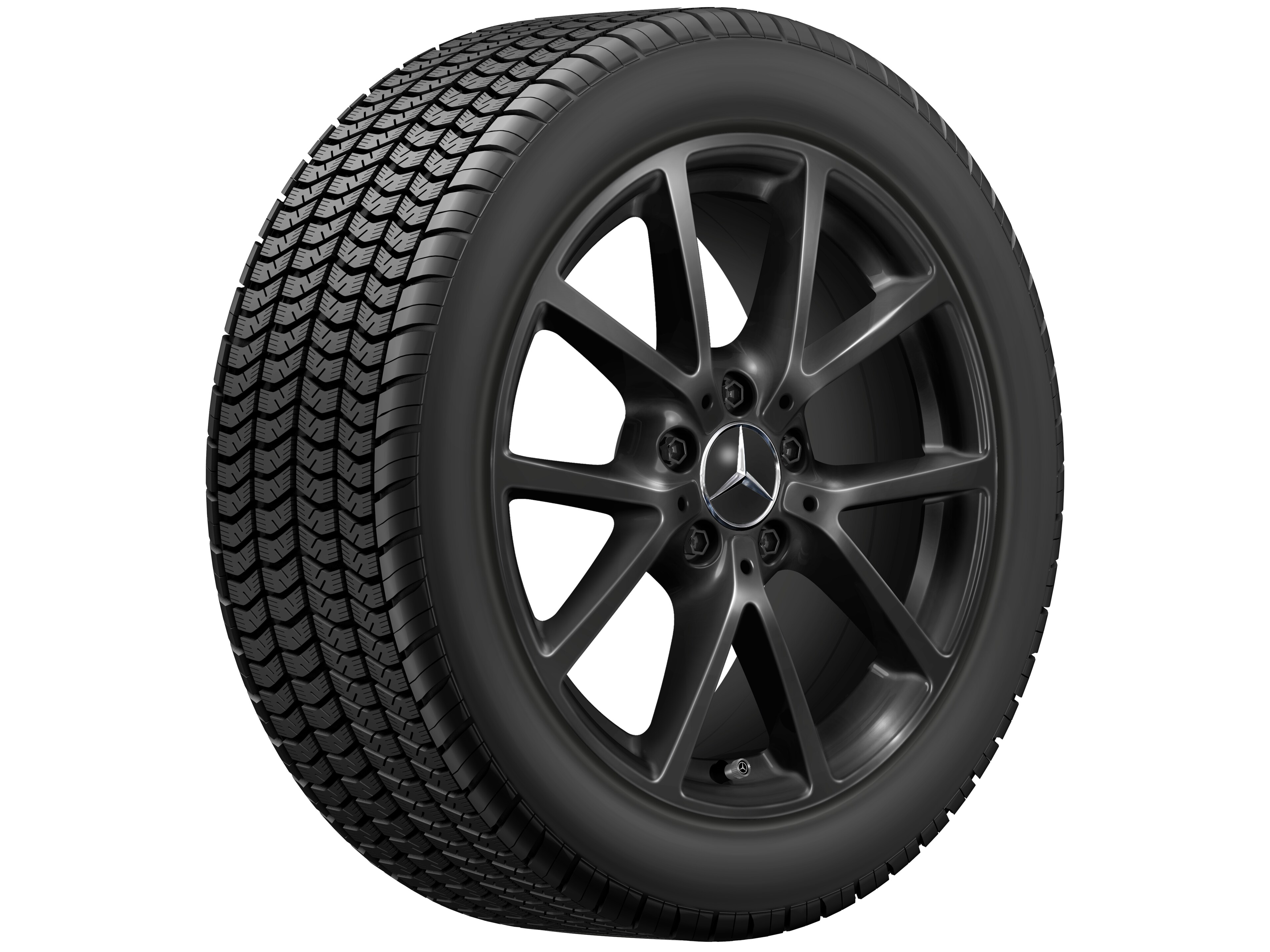 10-spaaks wiel, 43,2 cm (17 inch) - 8 J x 17 ET 58, zwart