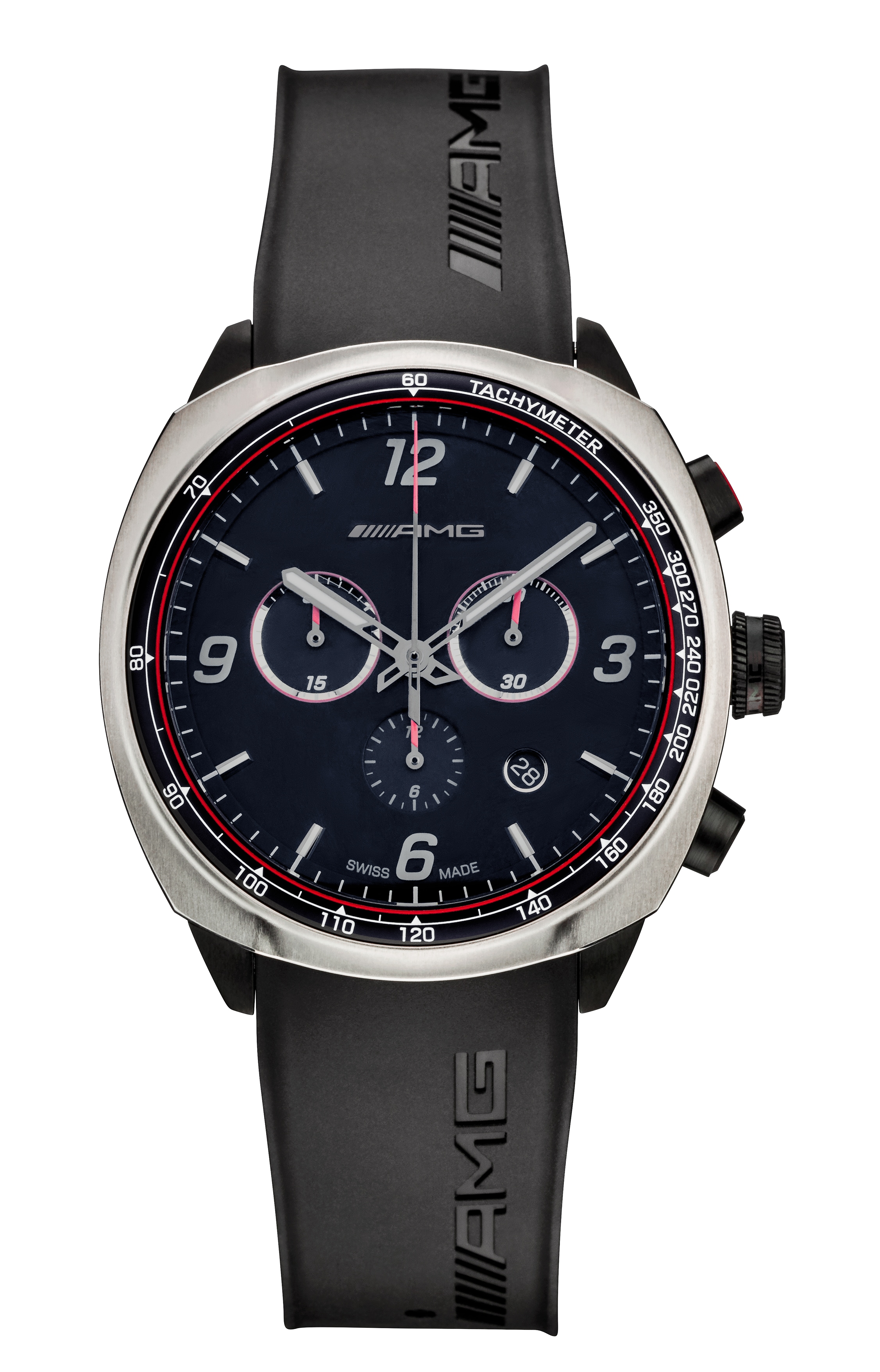 Horloge, Heren, AMG, Essentiële chronograaf - zwart / antraciet / rood, edelstaal / Titanium / rubber