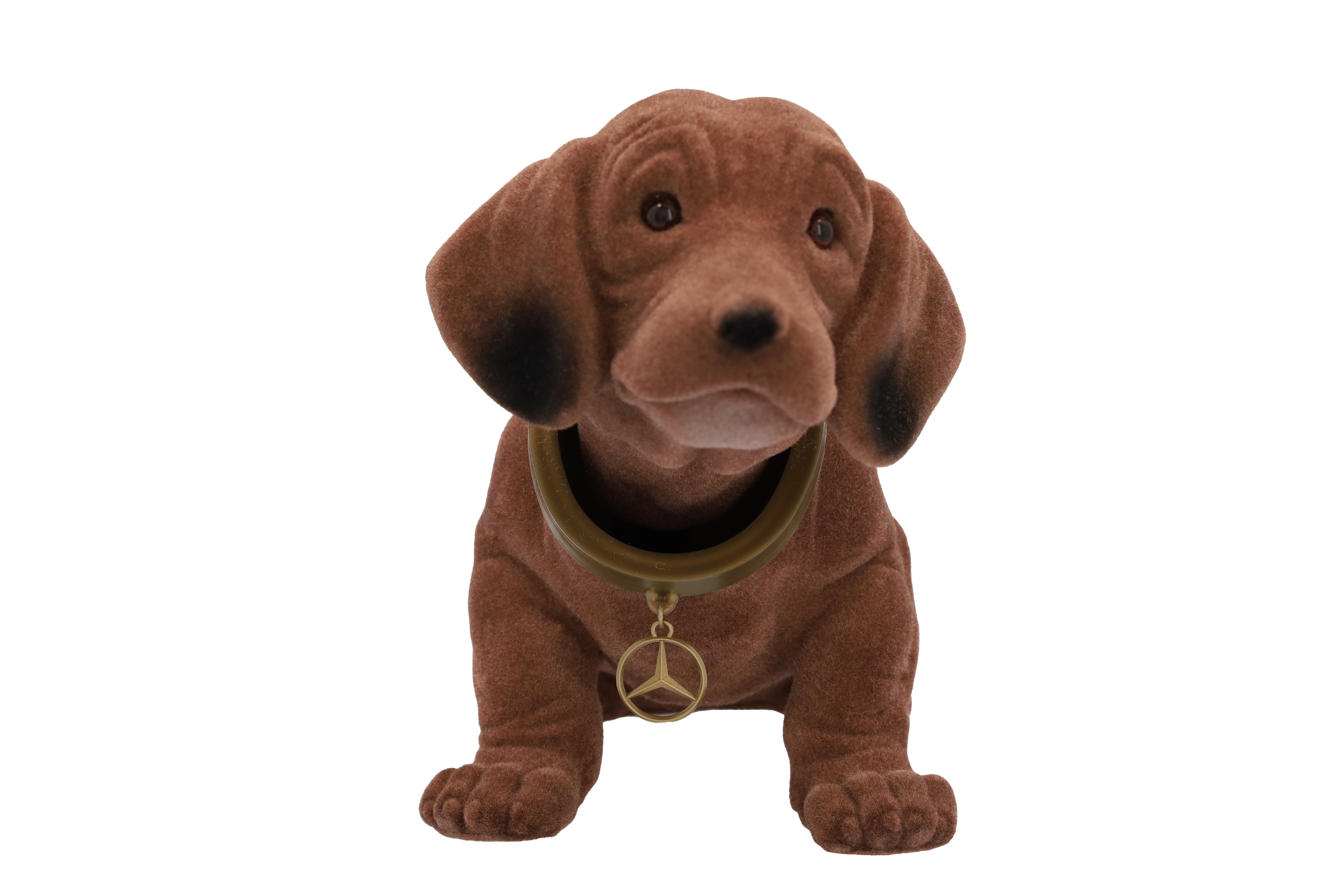 Knikkende teckel (bobblehead) - bruin, kunststof