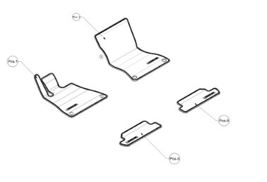 AMG vloermatten, Set, Vierdelig, met gewoven AMG-logo - Linkse besturing